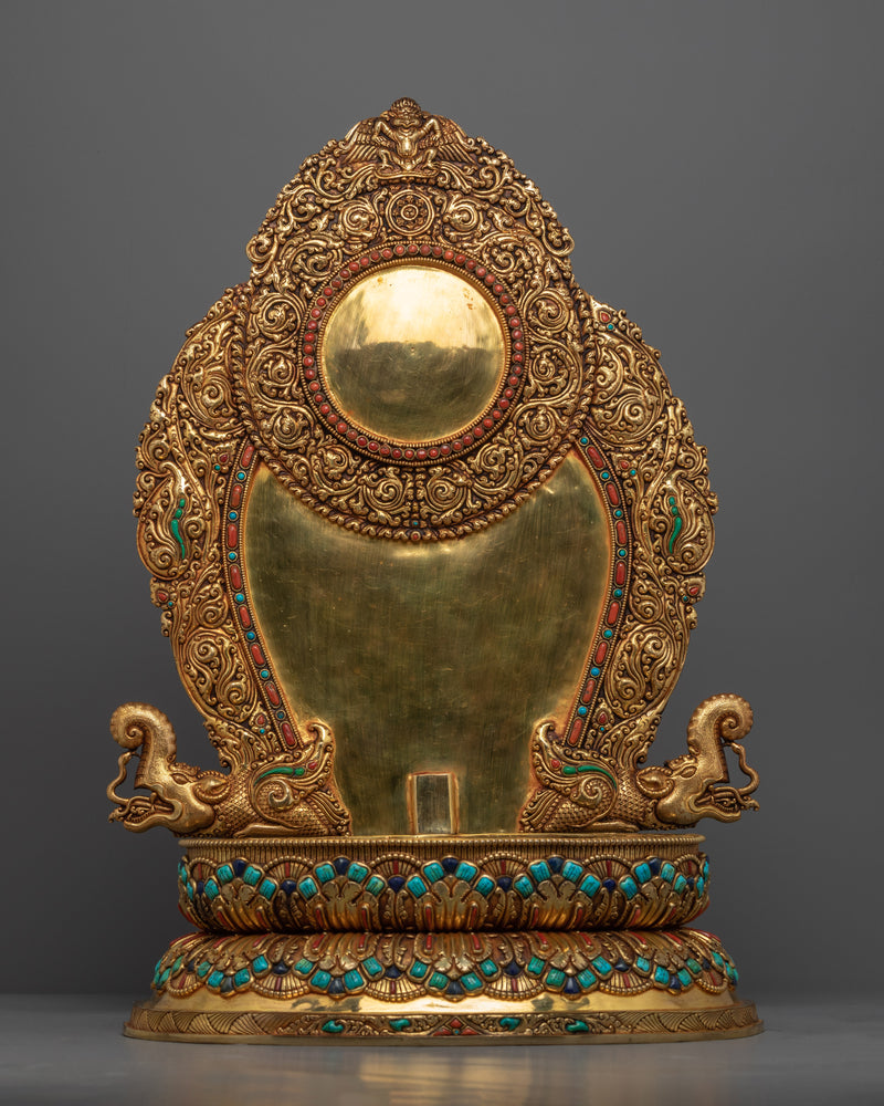 Gold Gilded Statue Guru Rinpoche Padmasambhava | Traditional Buddhist Art
