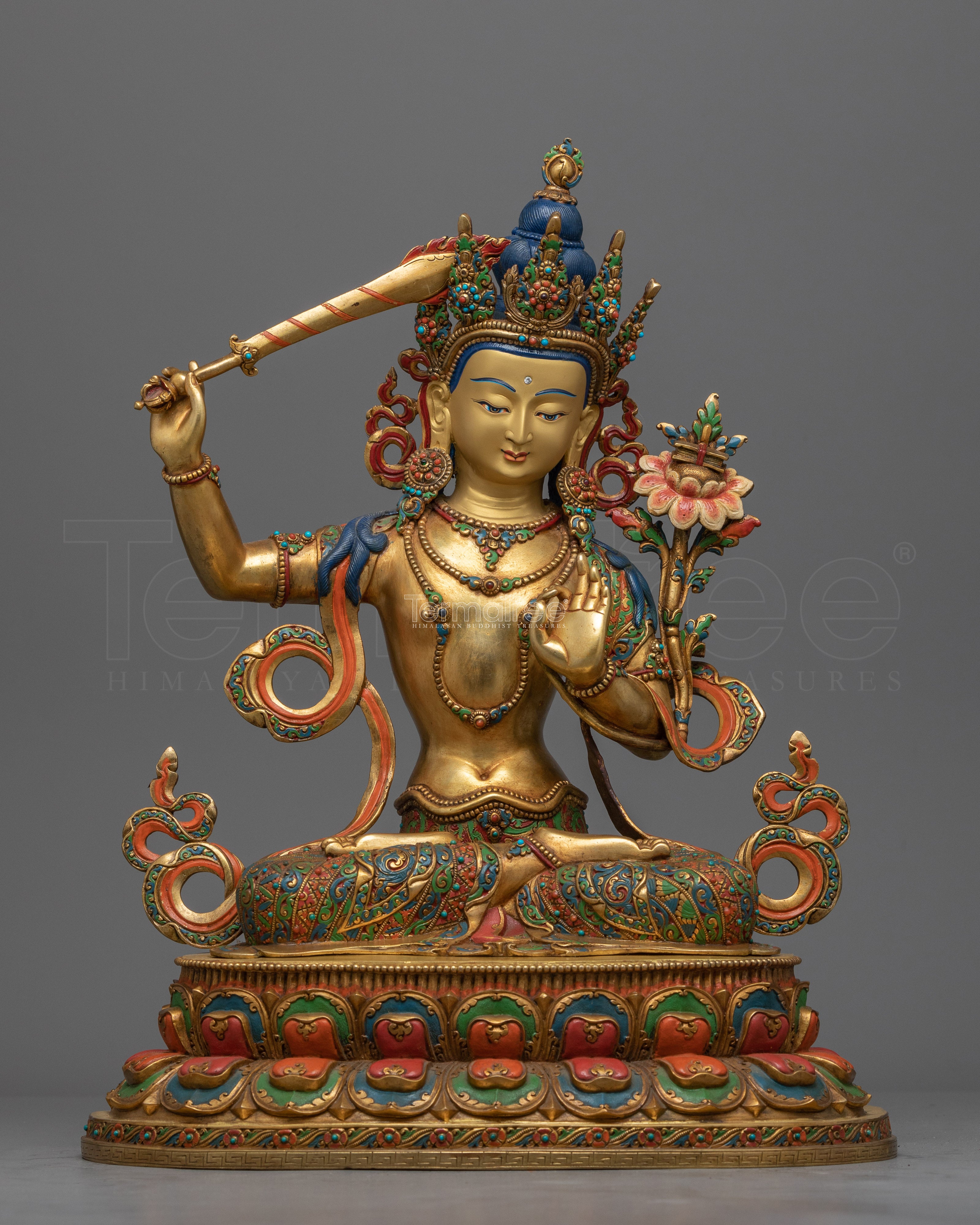 Bodhisattva, Buddha to be Manjushri Statue | Sword Wielding Bodhisattva Sculpture