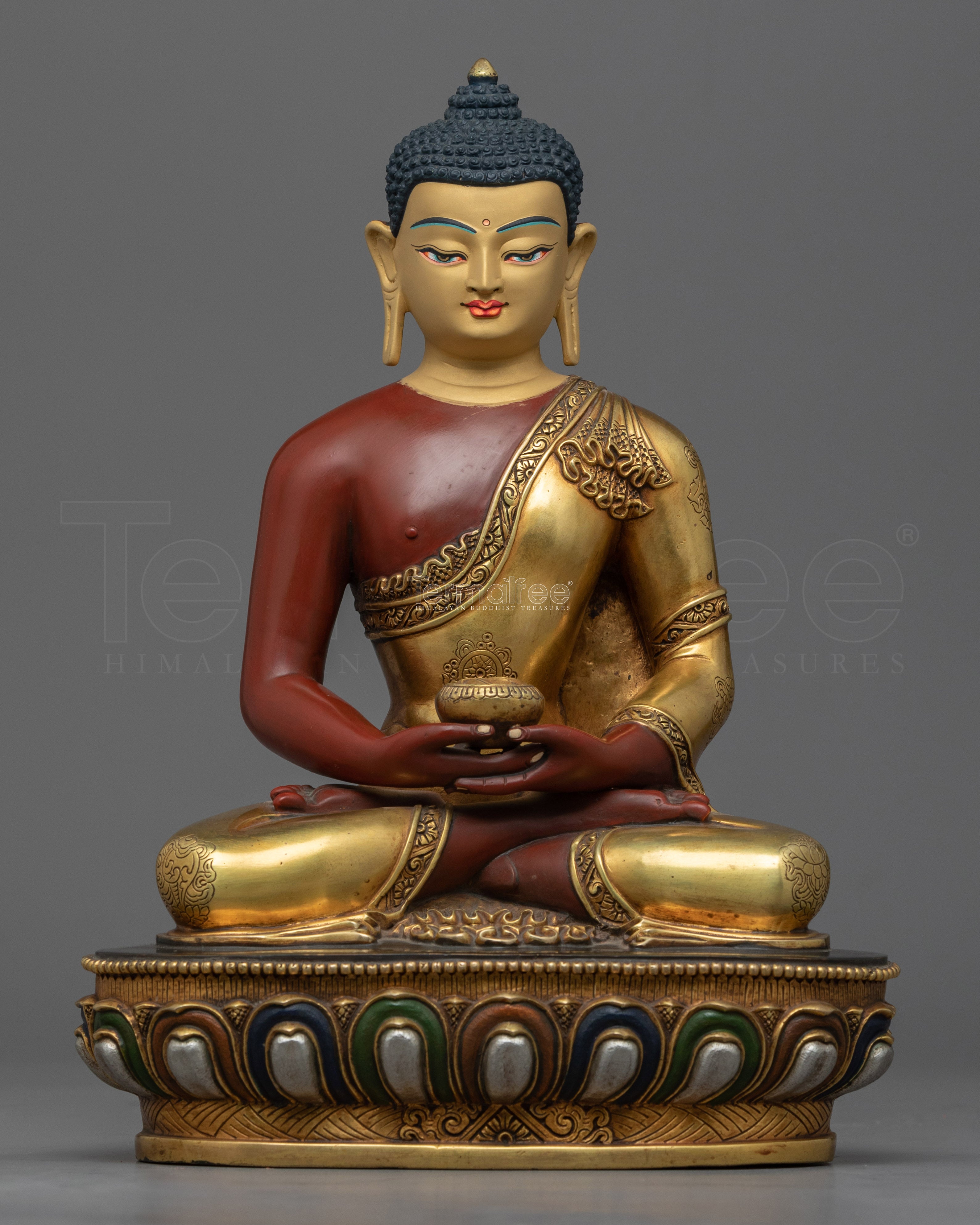 Gold Gilded Buddha Amitabha Statue |  Hand Made Buddhist Statue