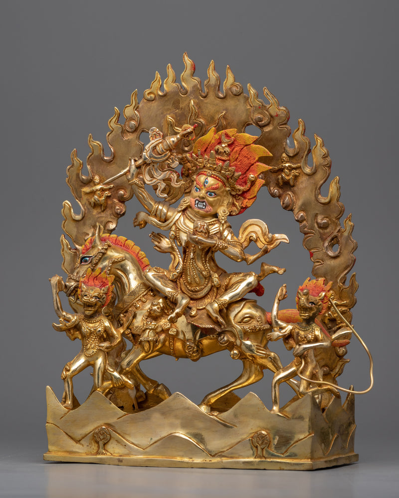 Palden Lhamo Sculpture | Buddhist Wrathful Protector Deity Statue