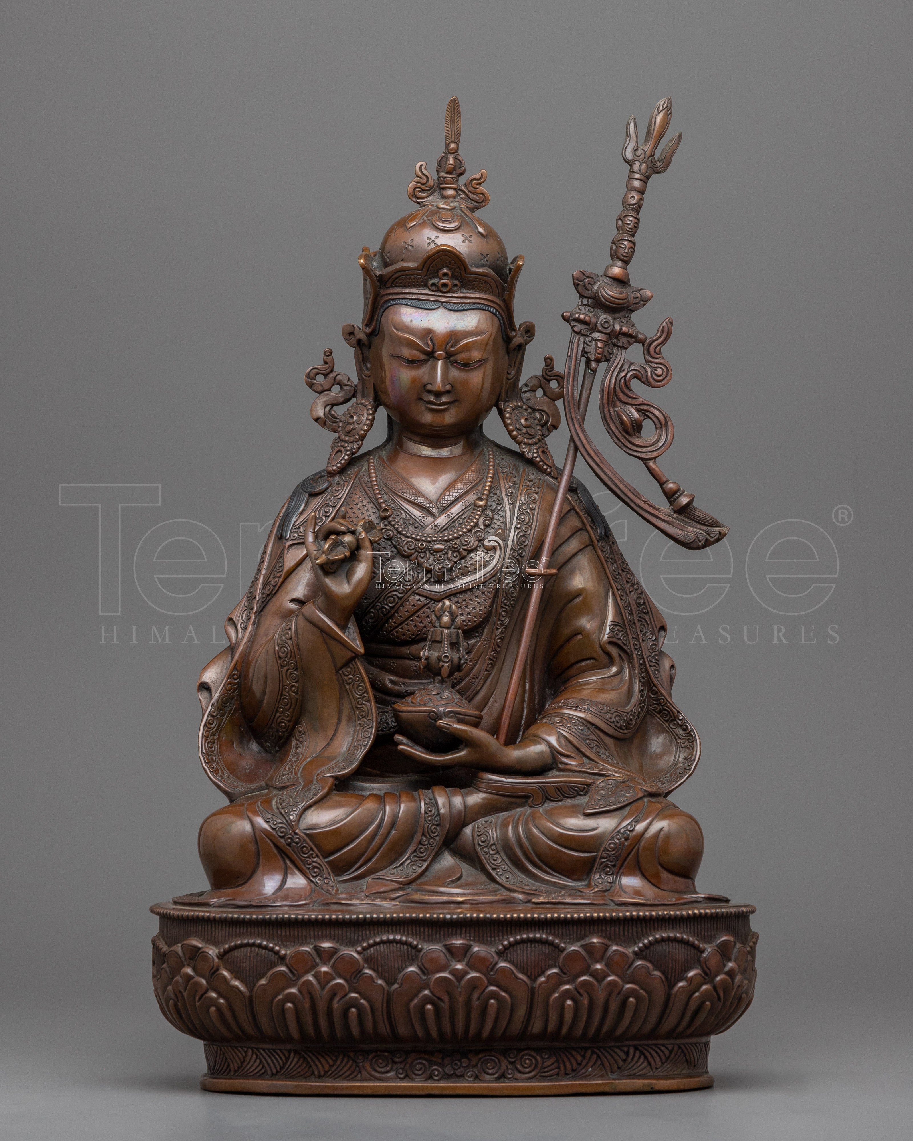 Tibetan Guru Rinpoche Statue | Traditionally Handmade Himalayan Religious Statues