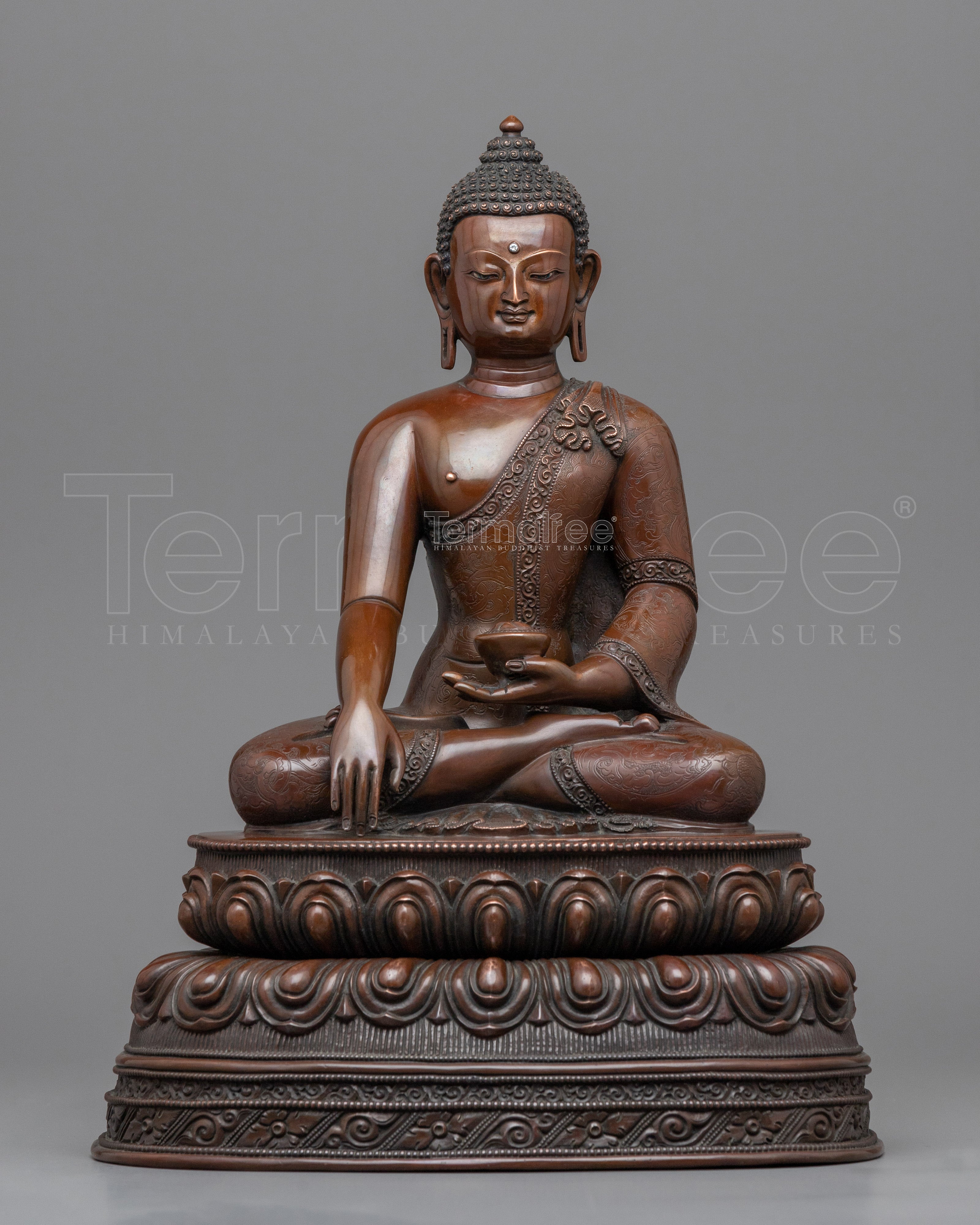Statue of the Historical Buddha Shakyamuni |  Buddhist Oxidized Copper Statue