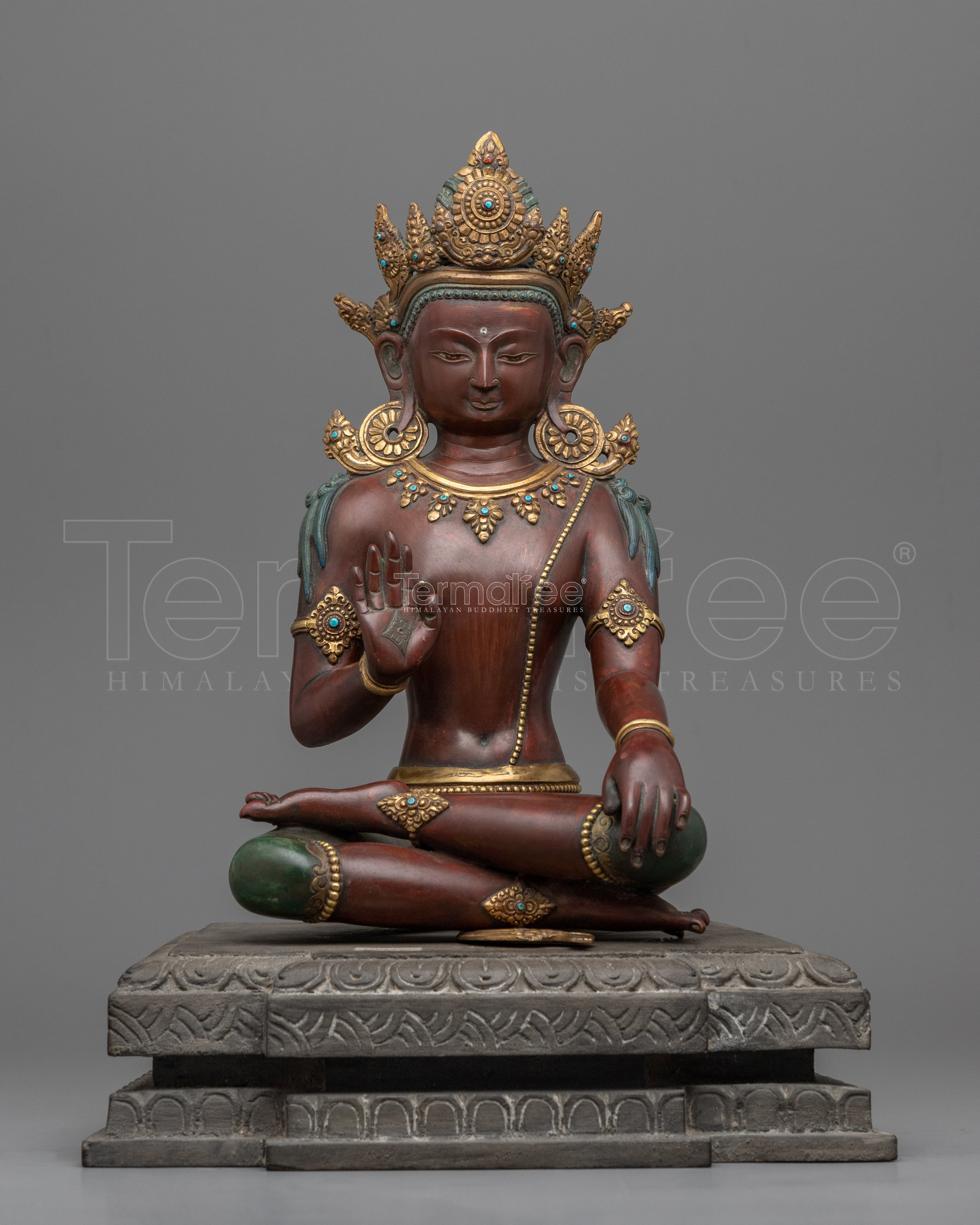 Bodhisattva Oxidized Copper Statue | Himalayan Buddhist Statues for Meditation and Yoga