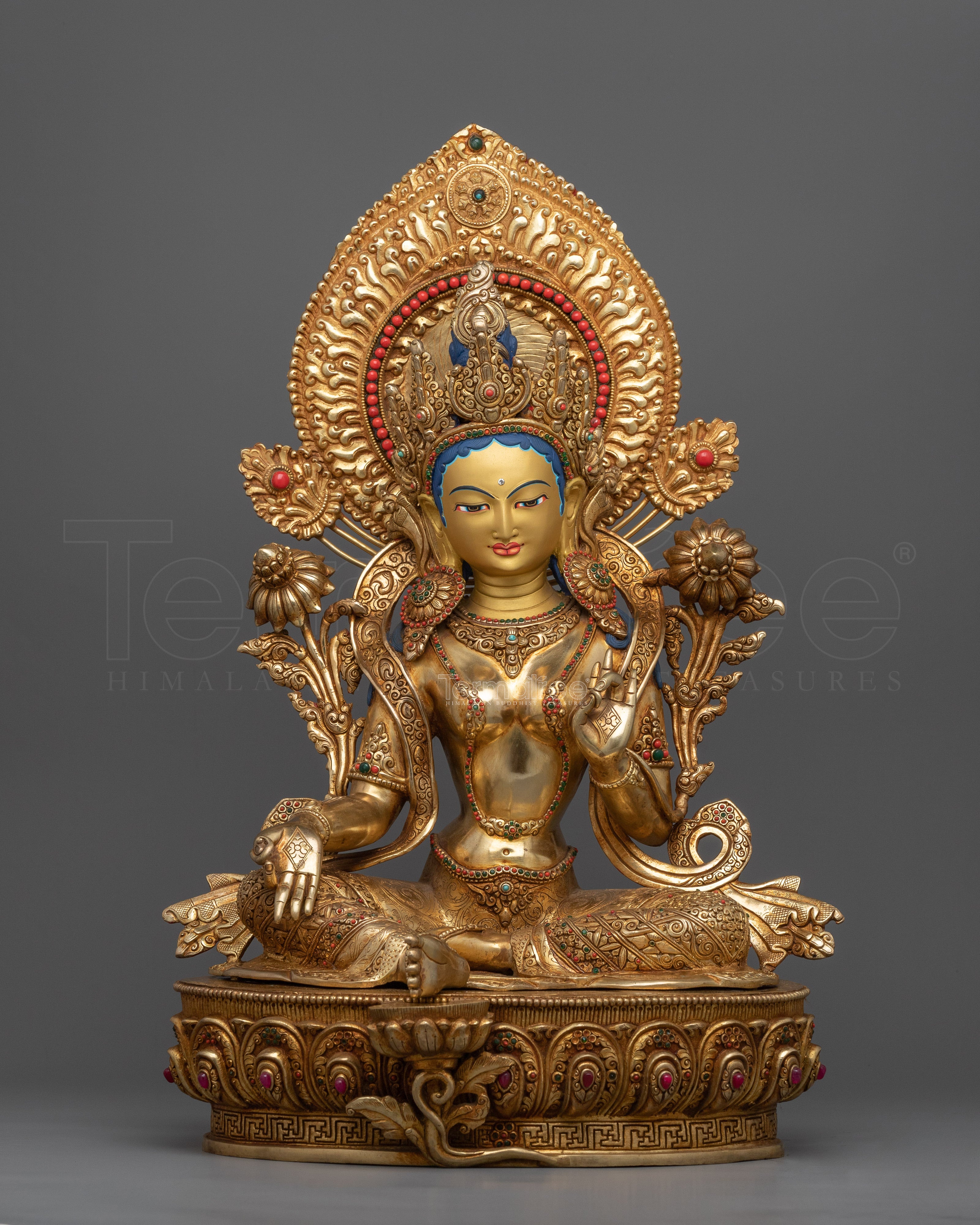 Green Tara Bodhisattva Statue | Traditional Tibetan Style Buddhist Statue