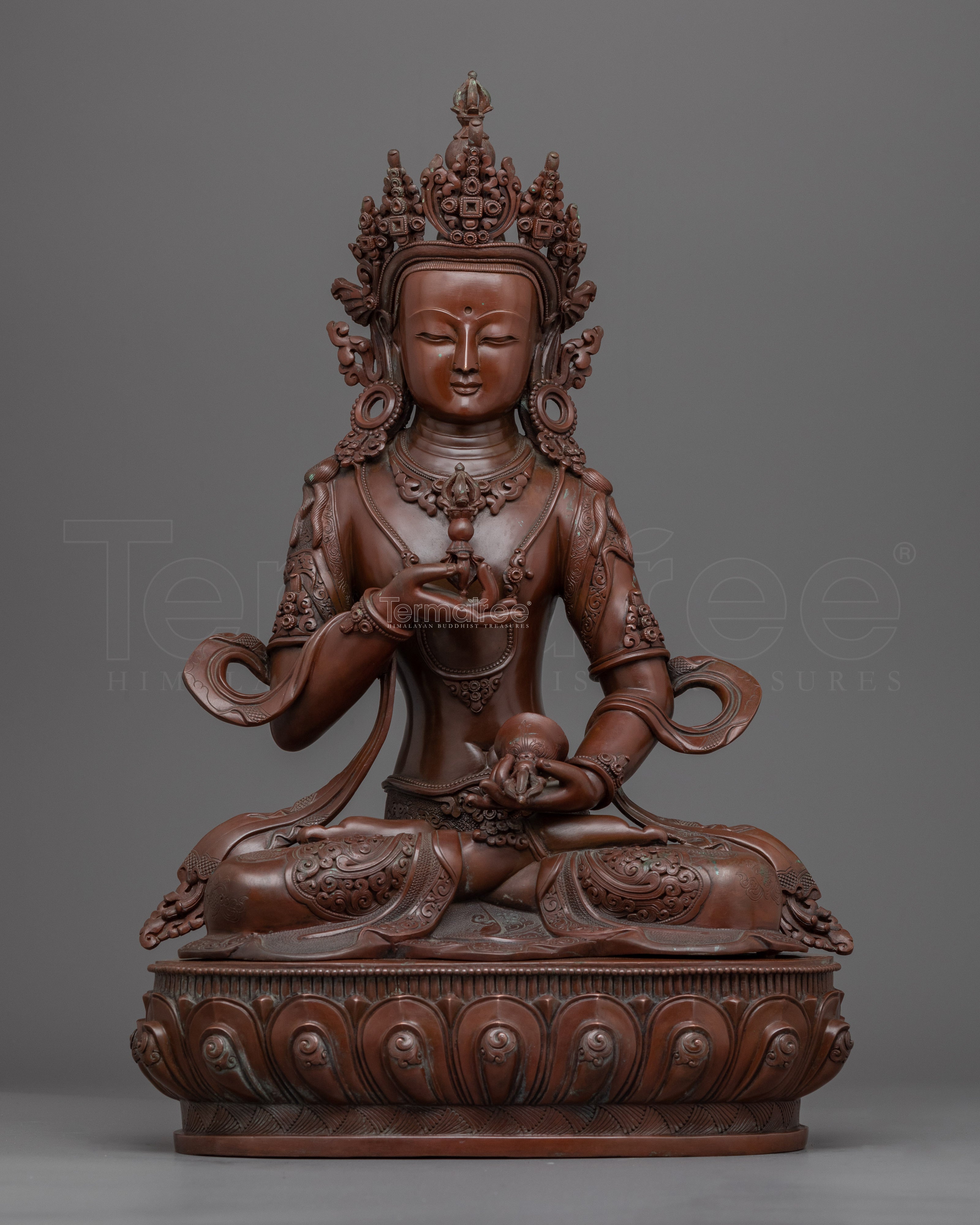 Vajrasattva Oxidized Copper Statue | Bodhisattva Sculpture Made in Nepal