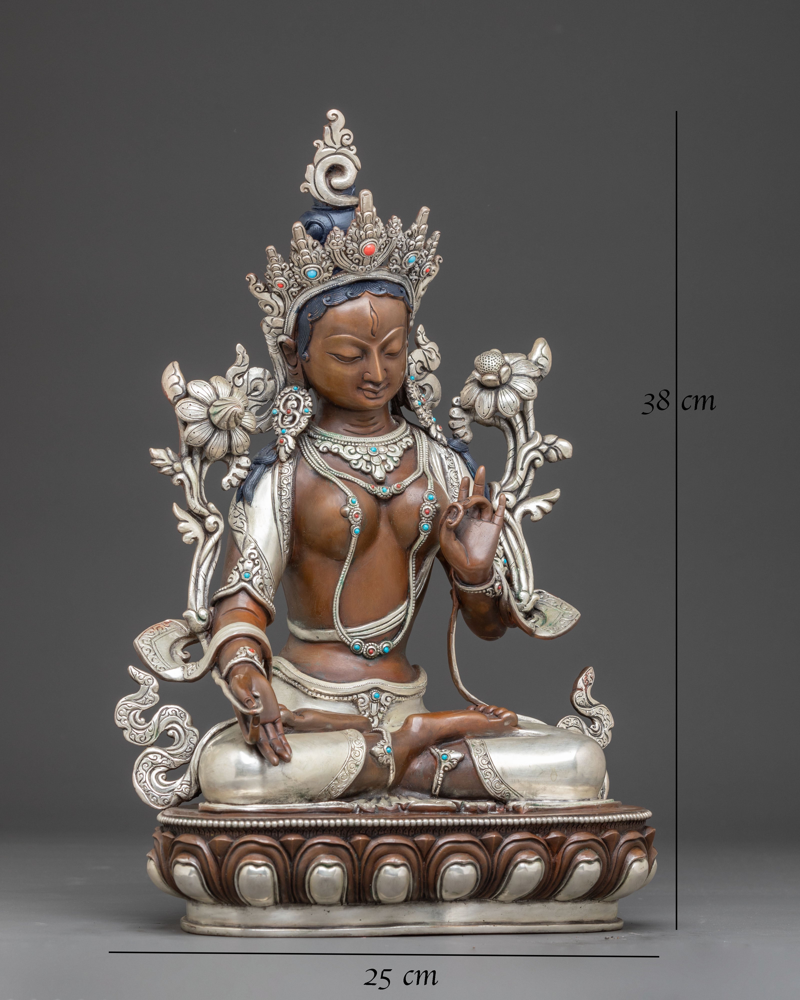 Handmade Figurine of White Tara Goddess of Longevity 