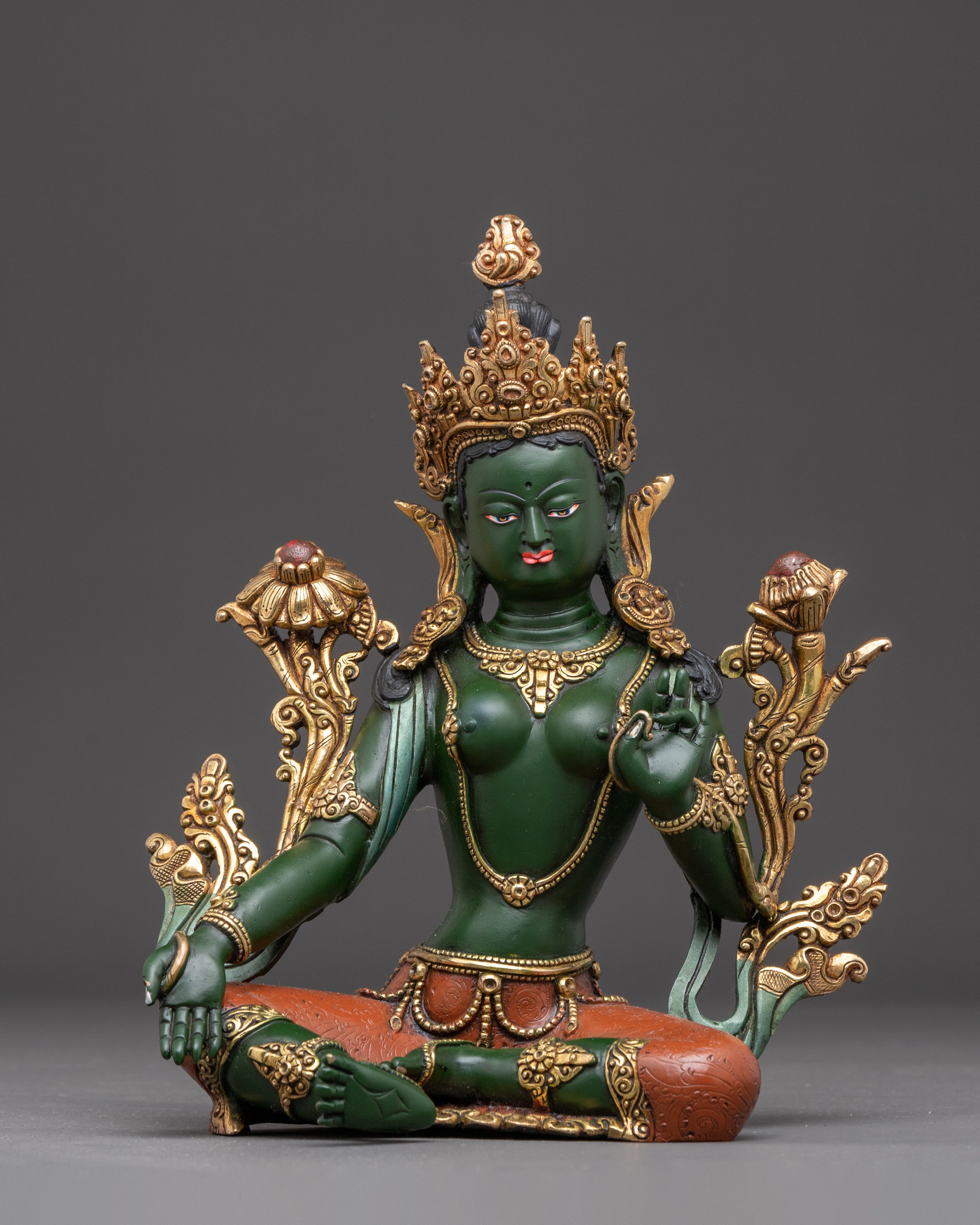 Handcrafted Golden Sculpture of Bodhisattva Set | Symbol of Compassion