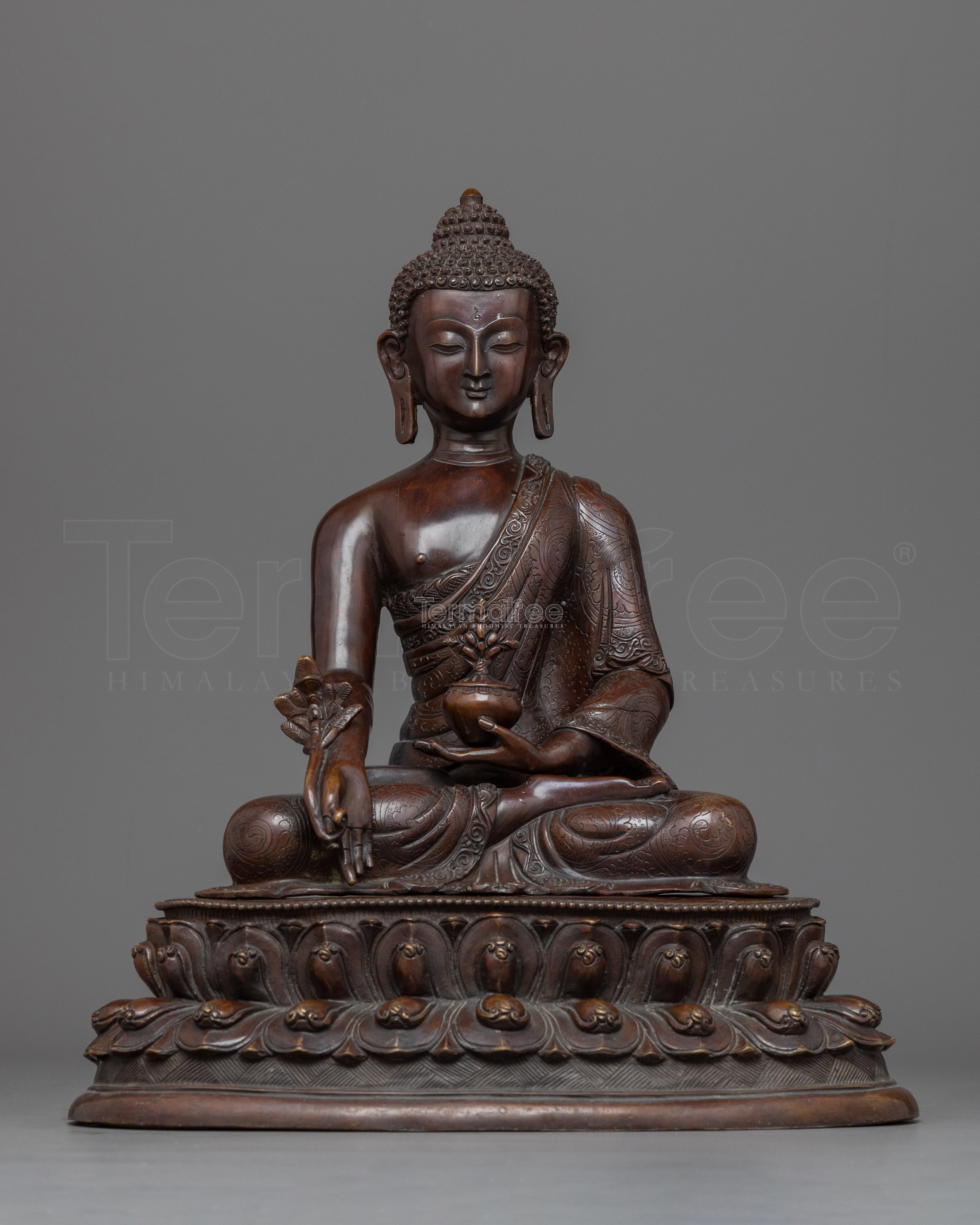 Oxidized Copper Blue Buddha Statue | Handmade in Nepal, Himalayan Buddhist Art
