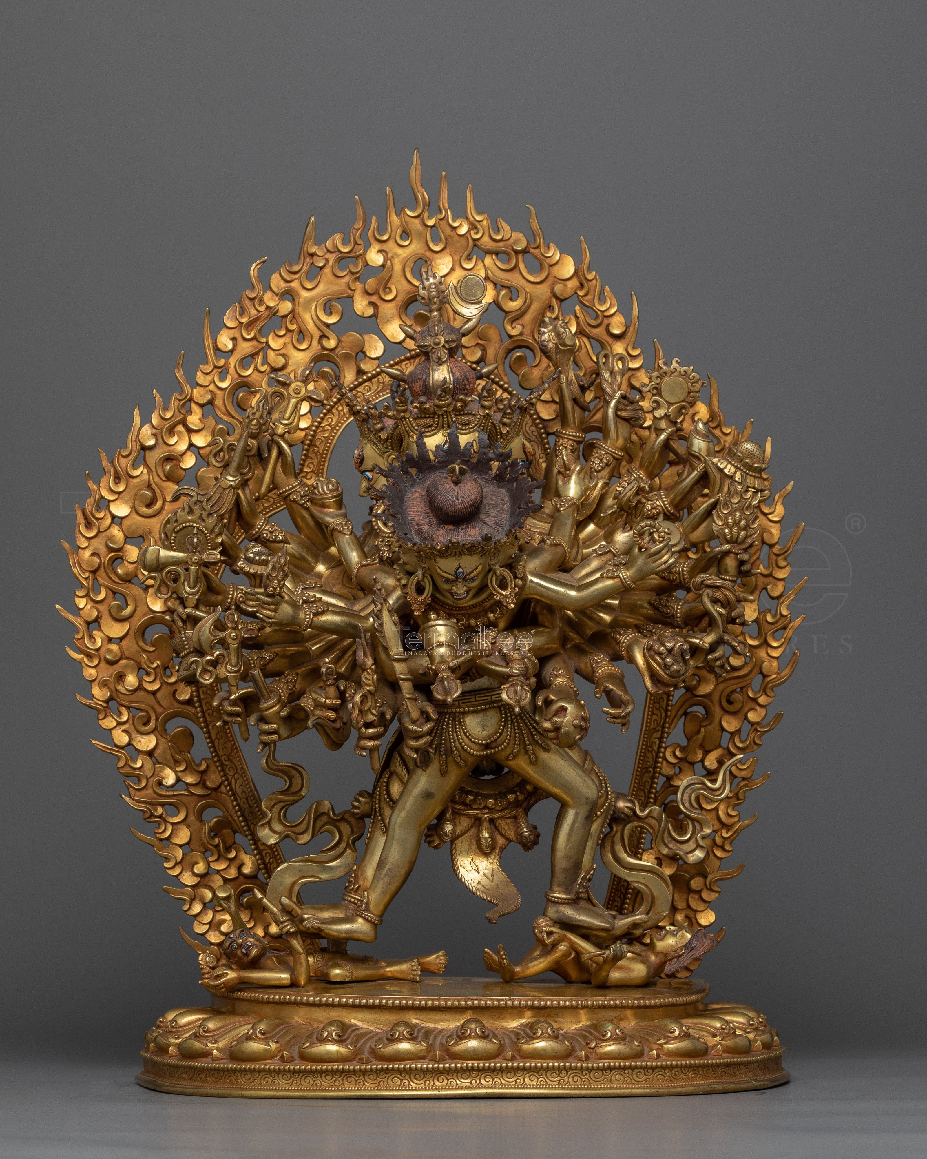Buddhist Kalachakra Gold Gilded Statue |  Traditional Handcrafted Buddhist Art