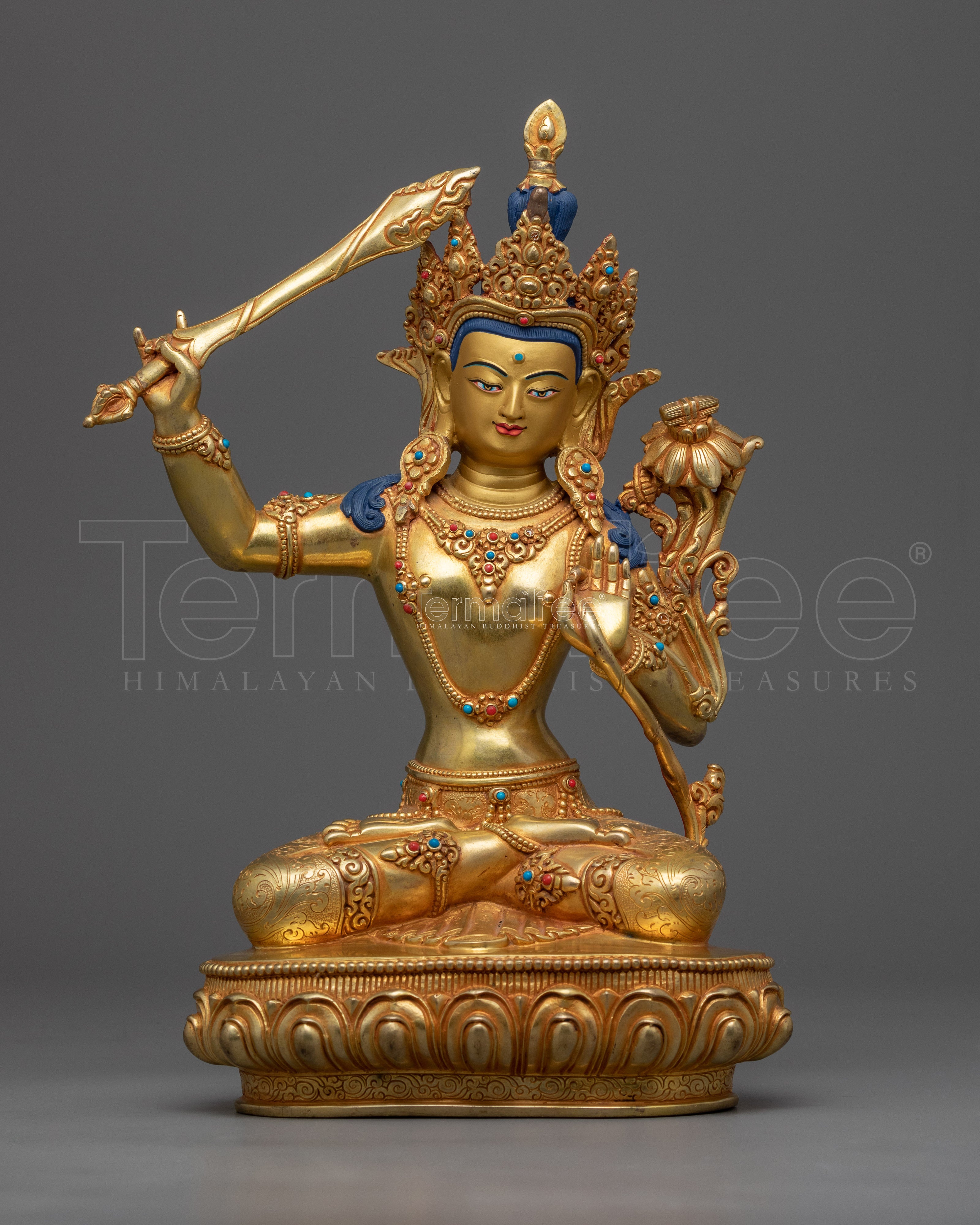 Manjushri Welding Buddhist Sword | Hand-crafted Spiritual Statue