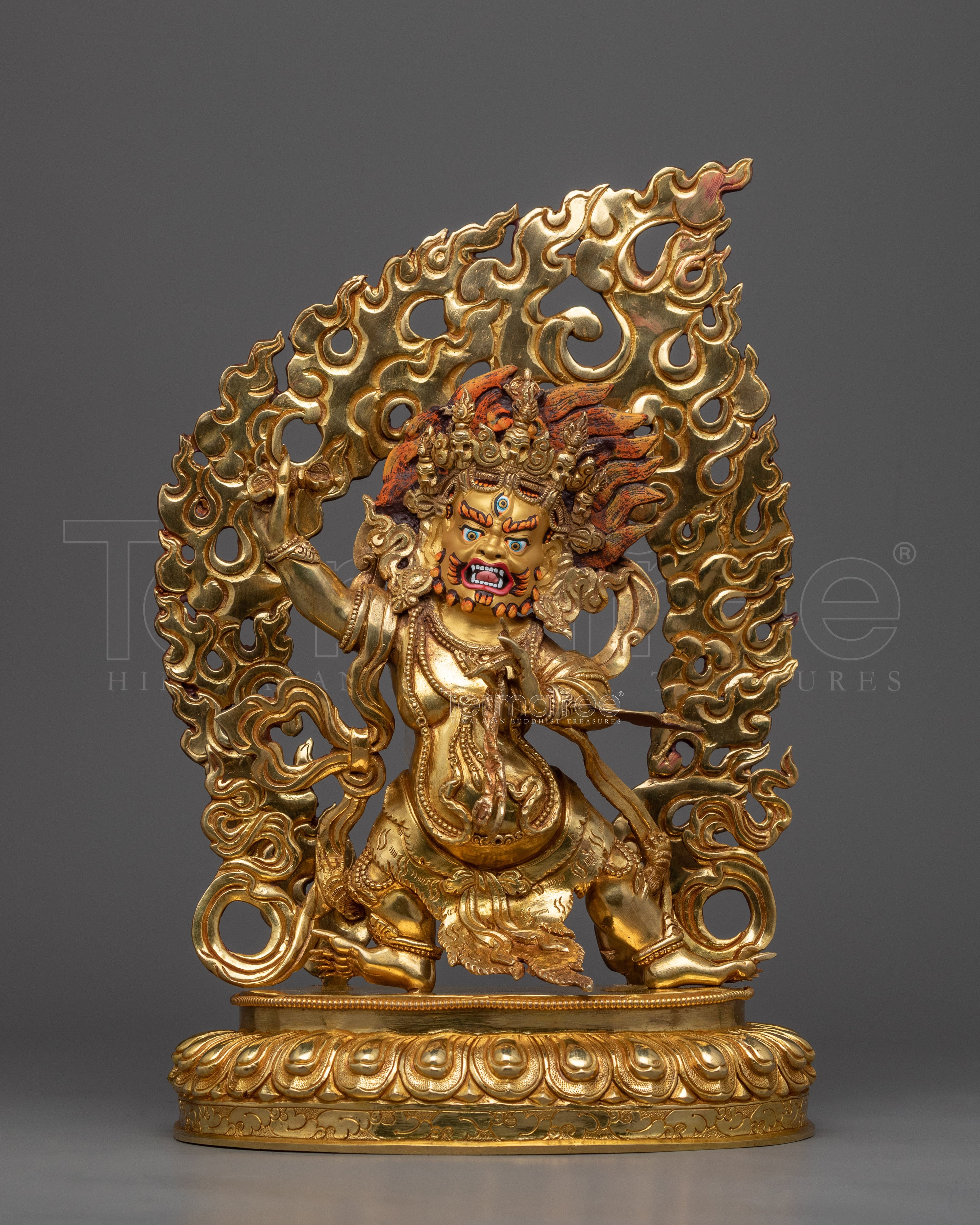 Vajrapāṇi Golden Statue | Himalayan Buddhist Traditional Sculptures