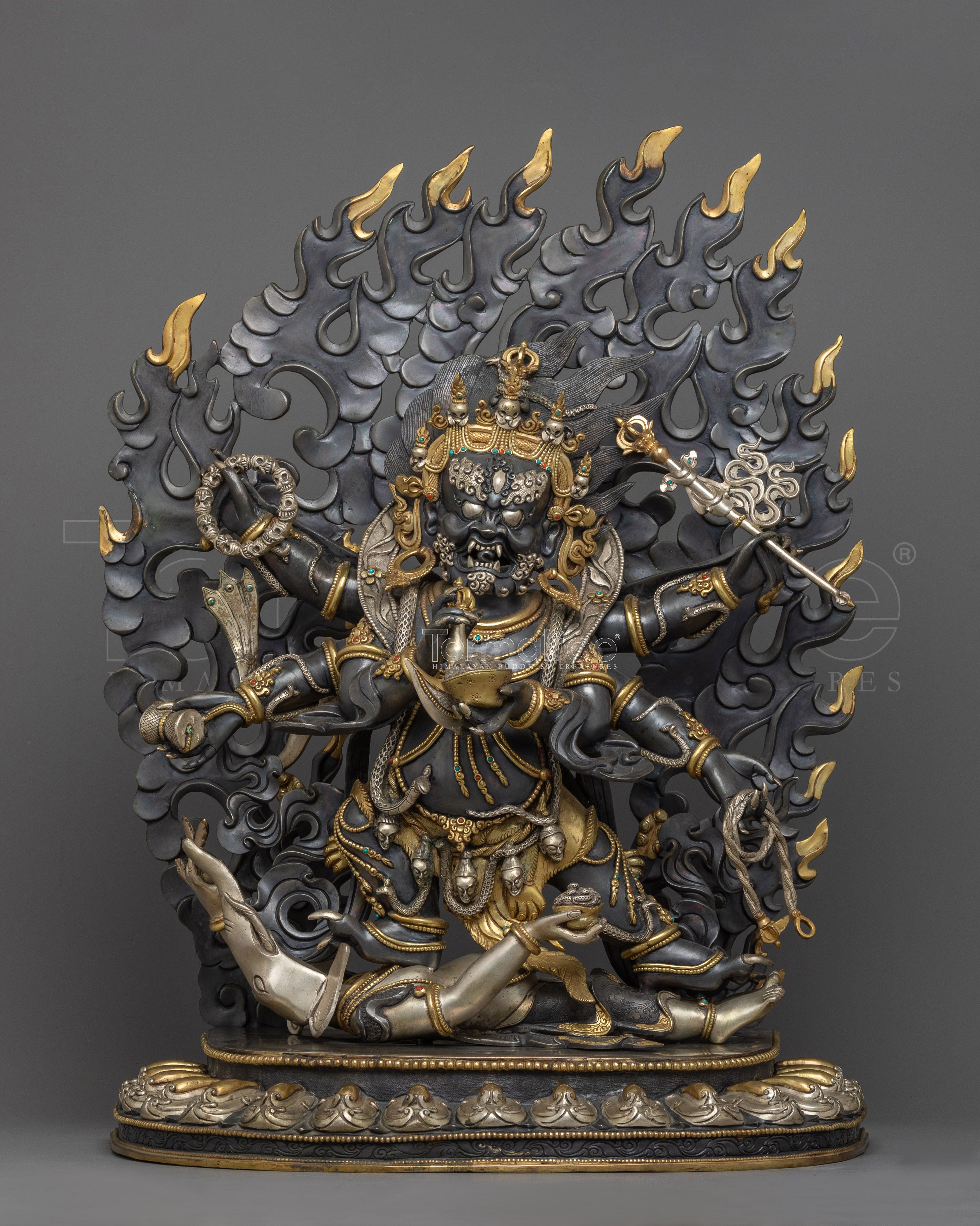 Mahakala Statue for Ritual and Meditation | Consort of Mahakali, the Fearsome God Mahakala