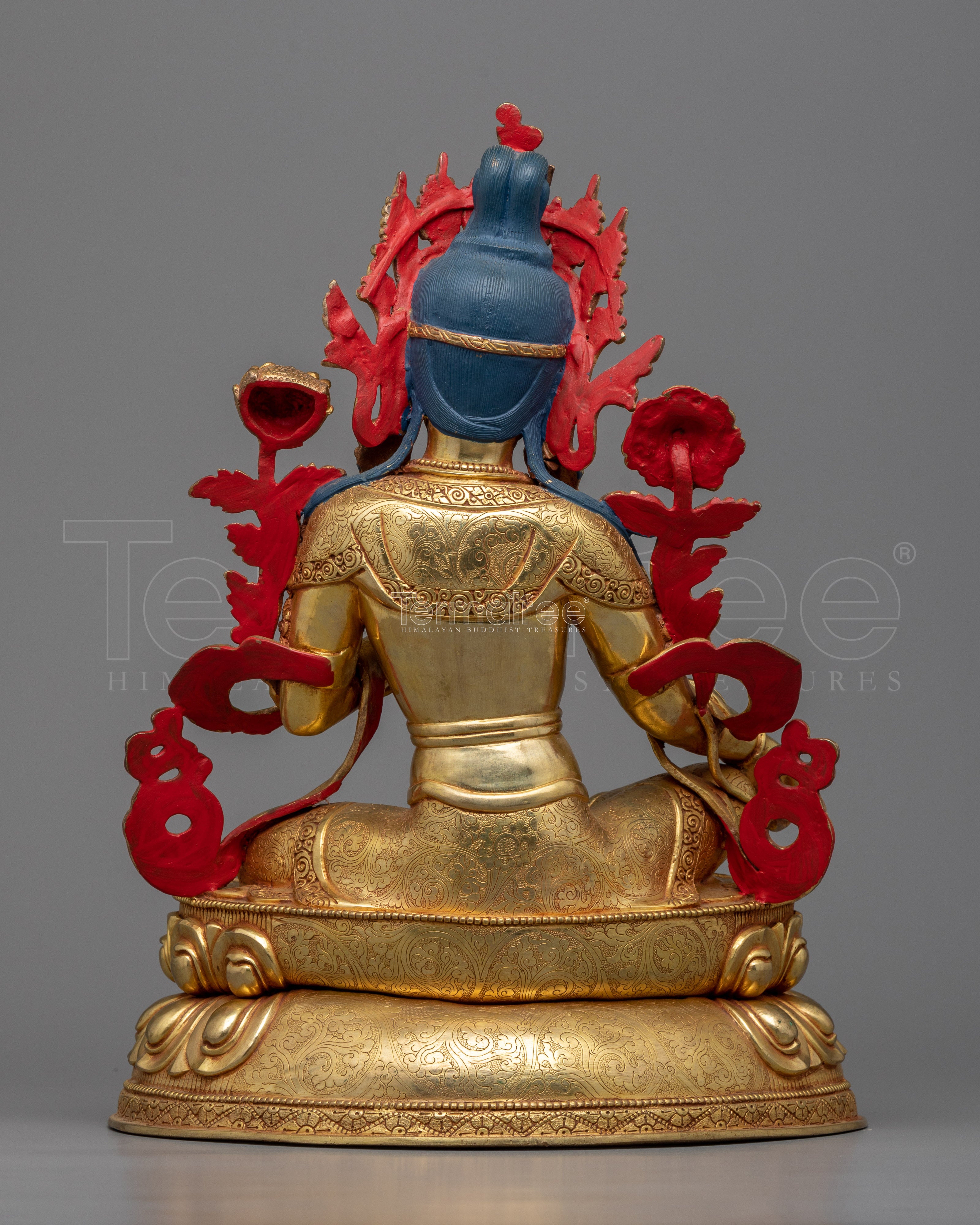 Invite Protection and Swift Assistance | Graceful 24K Gold Gilded Greentara Statue