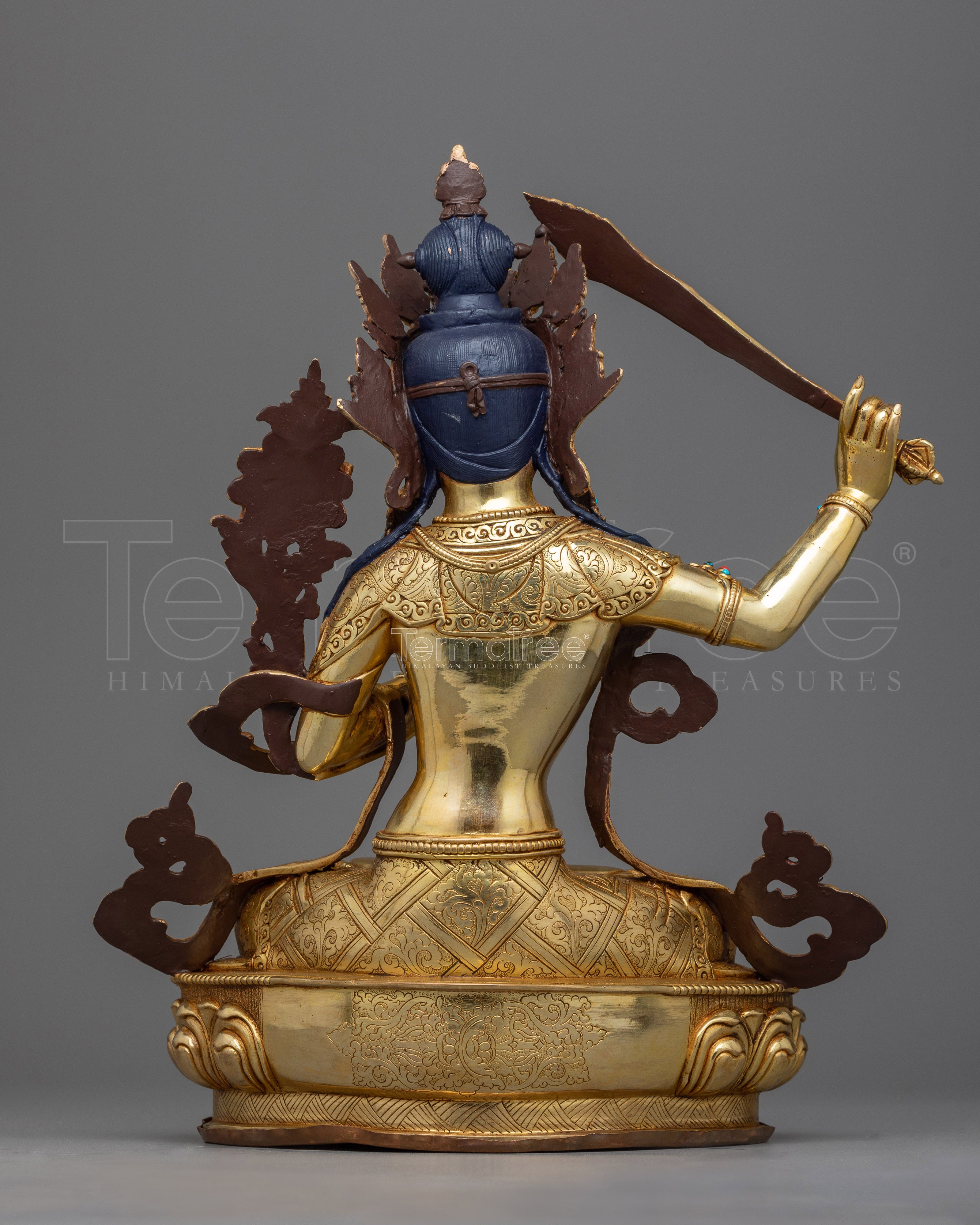 Discover the Enlightened Wisdom of Manjusri | Himalayan Handmade Copper Statue