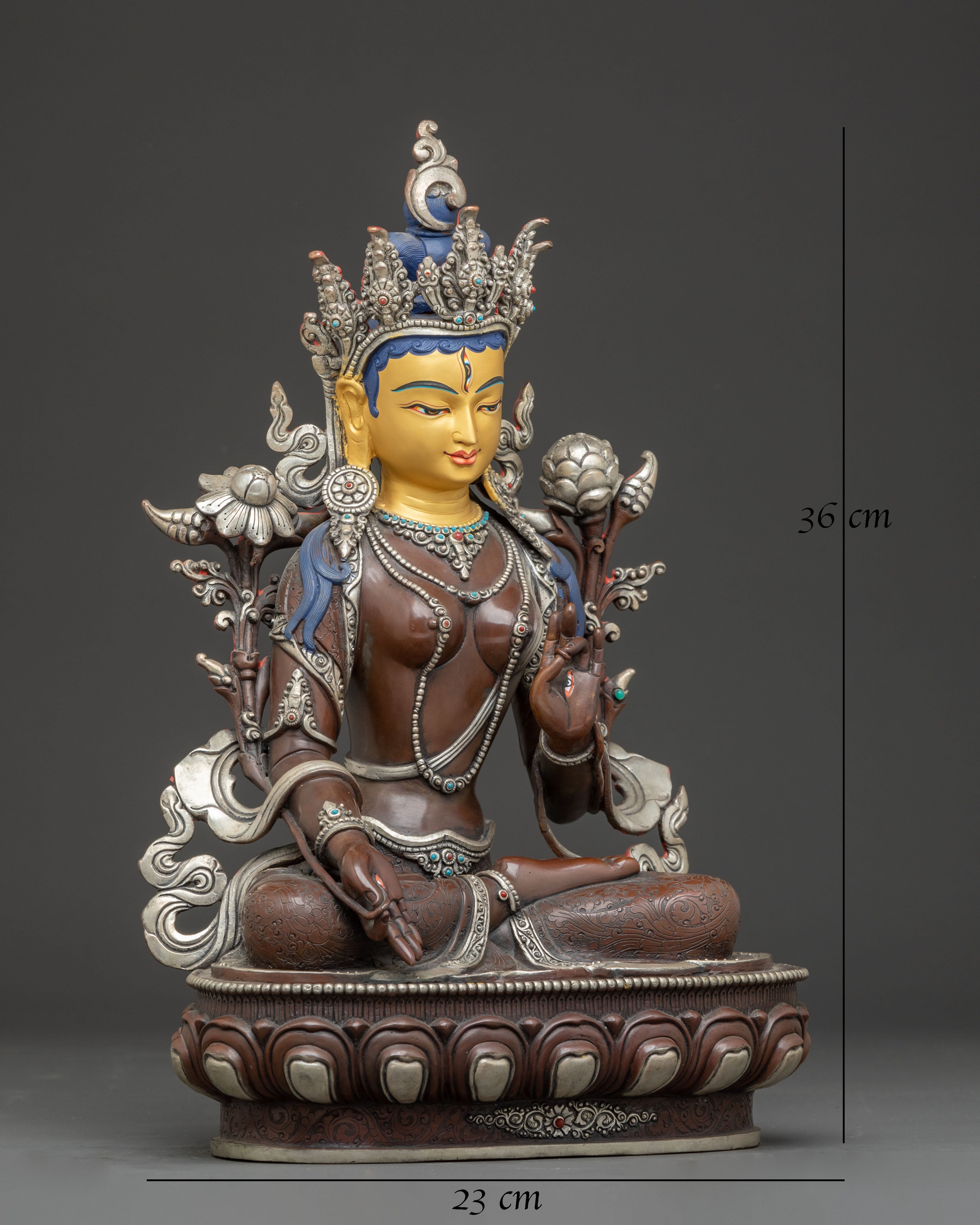 Statue of White Tara Healing Buddhist Goddess 