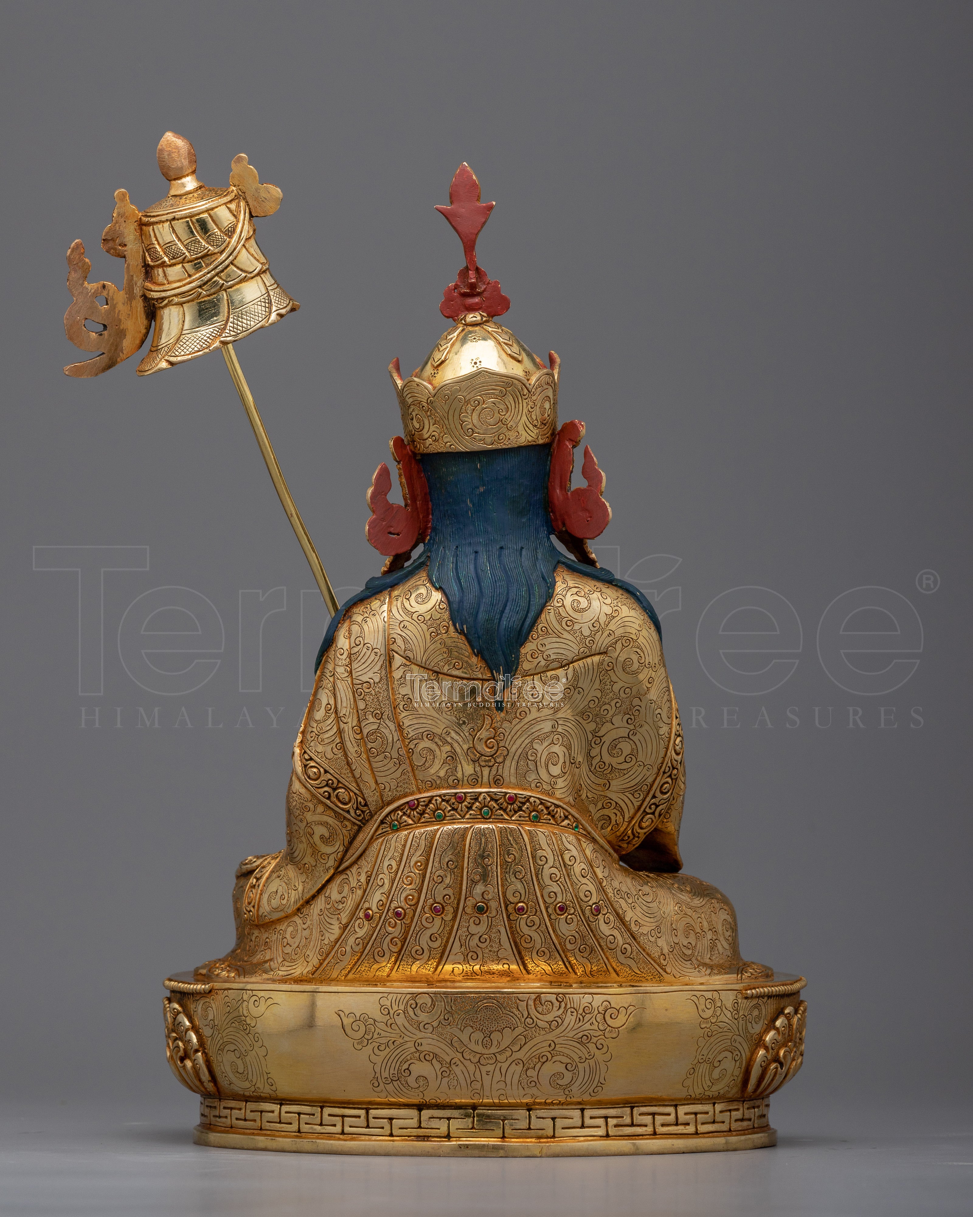 Guru Rinpoche: The Tibet Master in a Stunning Statue | Gold Gilded Statuette