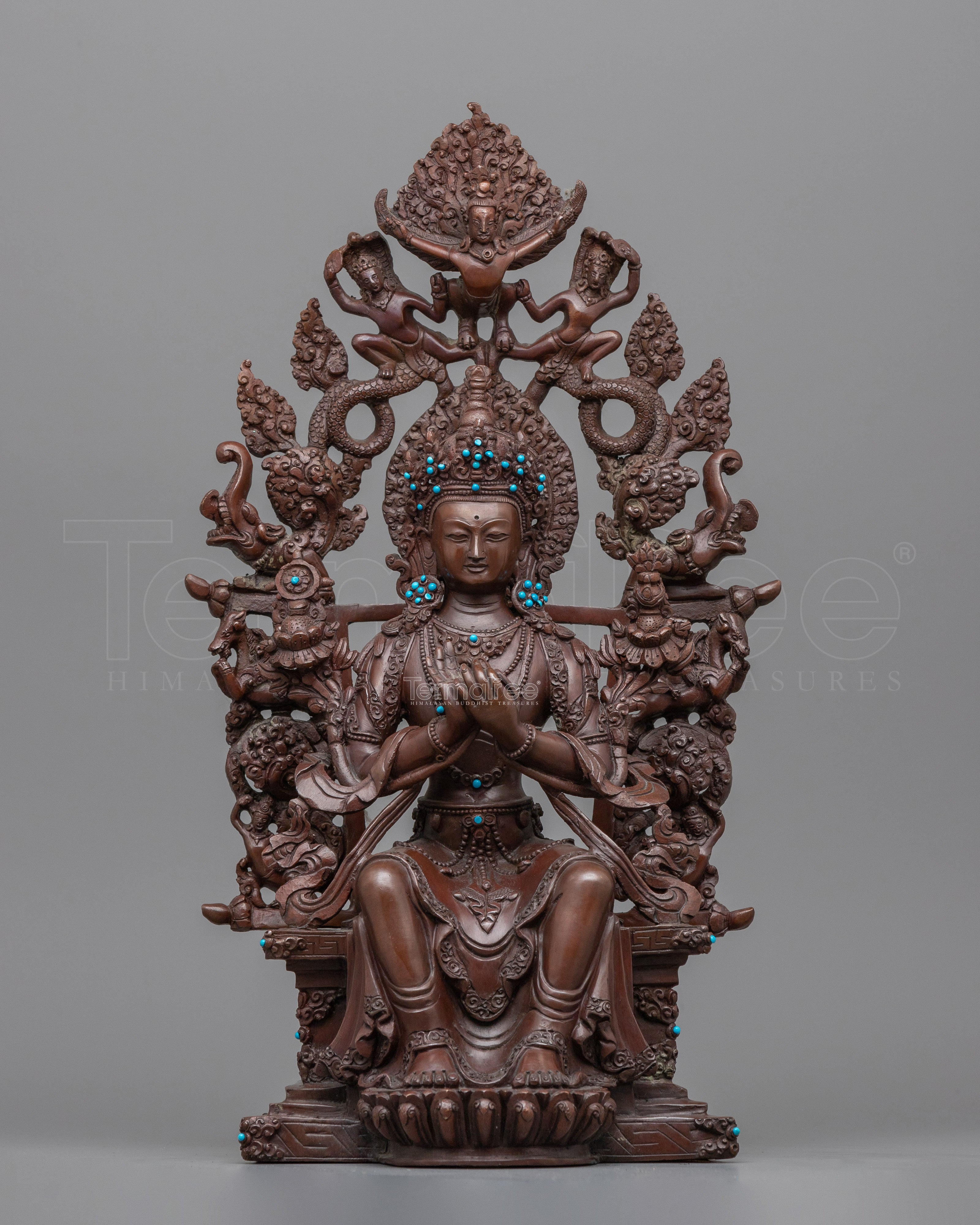 Handmade Statue of Maitreya Buddha | Traditional Himalayan Future Buddha Artwork