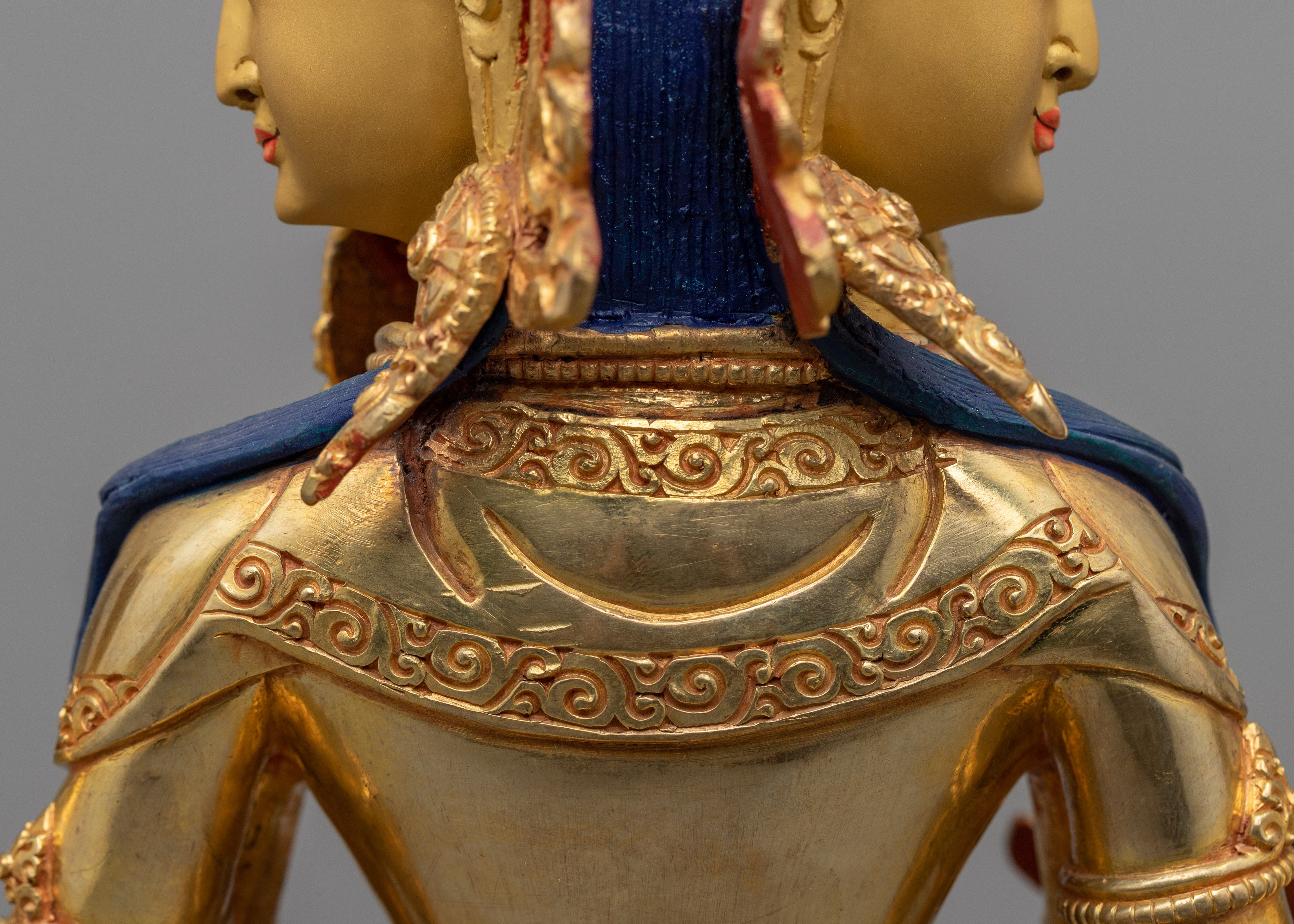 Amoghapasha Lokeshvara Statuette | Traditional Himalayan Artwork of Bodhisattva