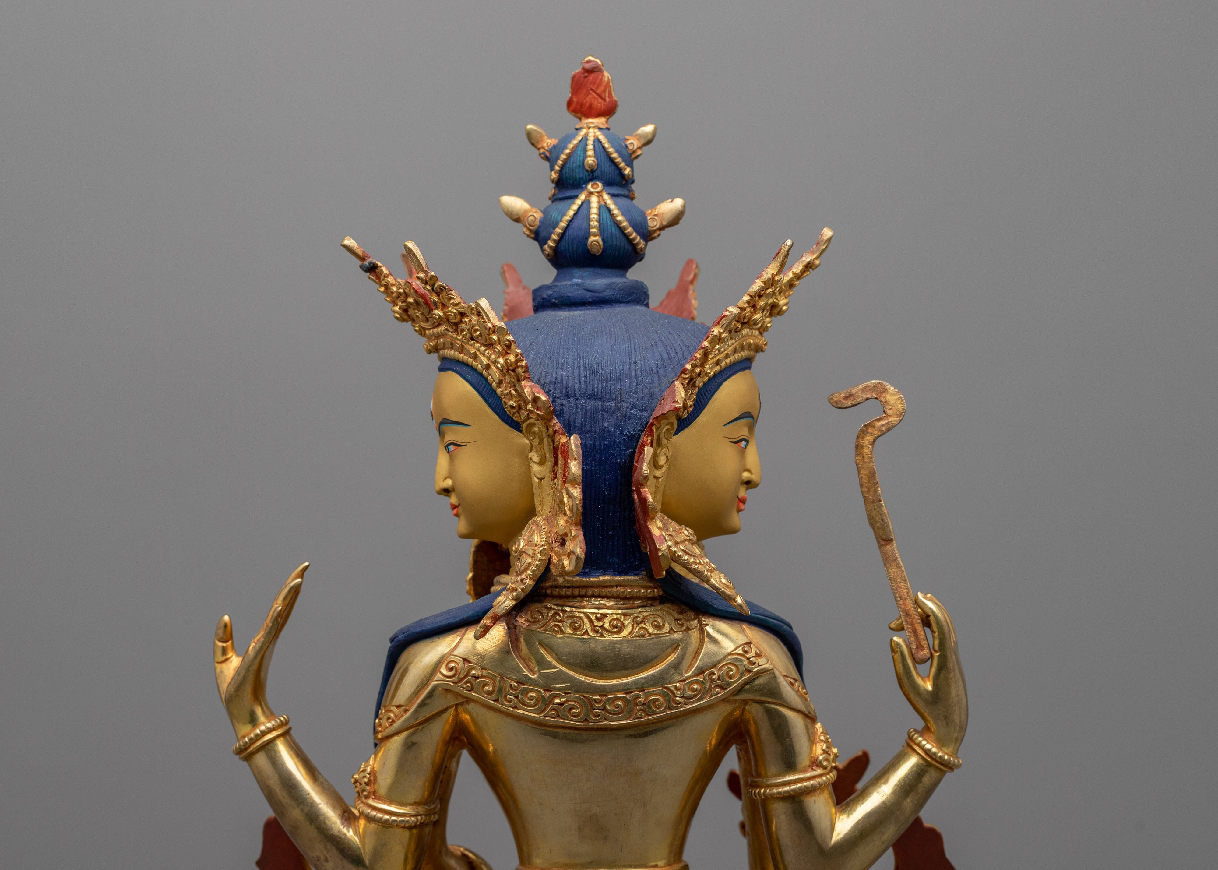 Amoghapasha Lokeshvara Statuette | Traditional Himalayan Artwork of Bodhisattva