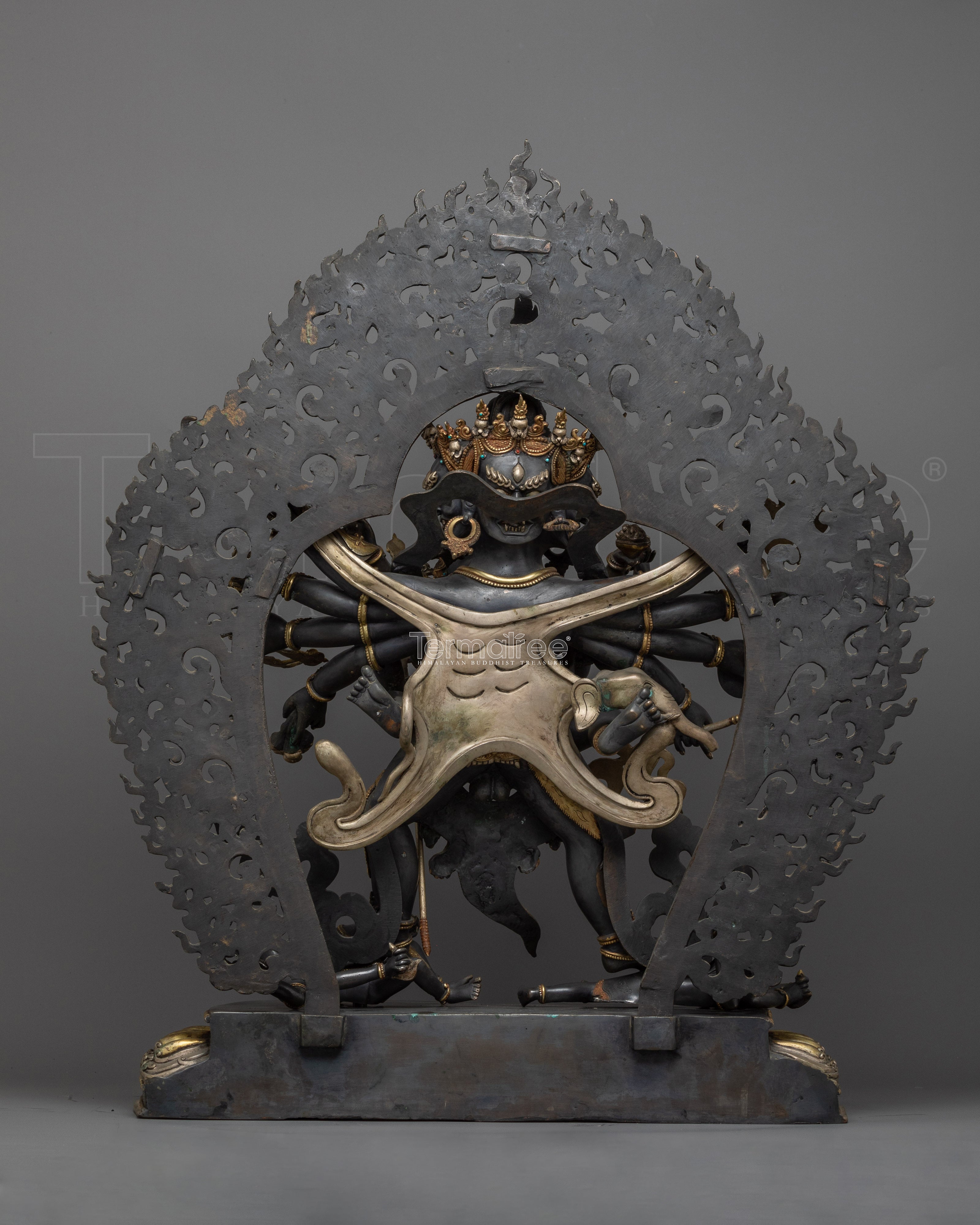 Kalachakra Symbol Practice Sculpture | Oxidized Copper Buddhist Art