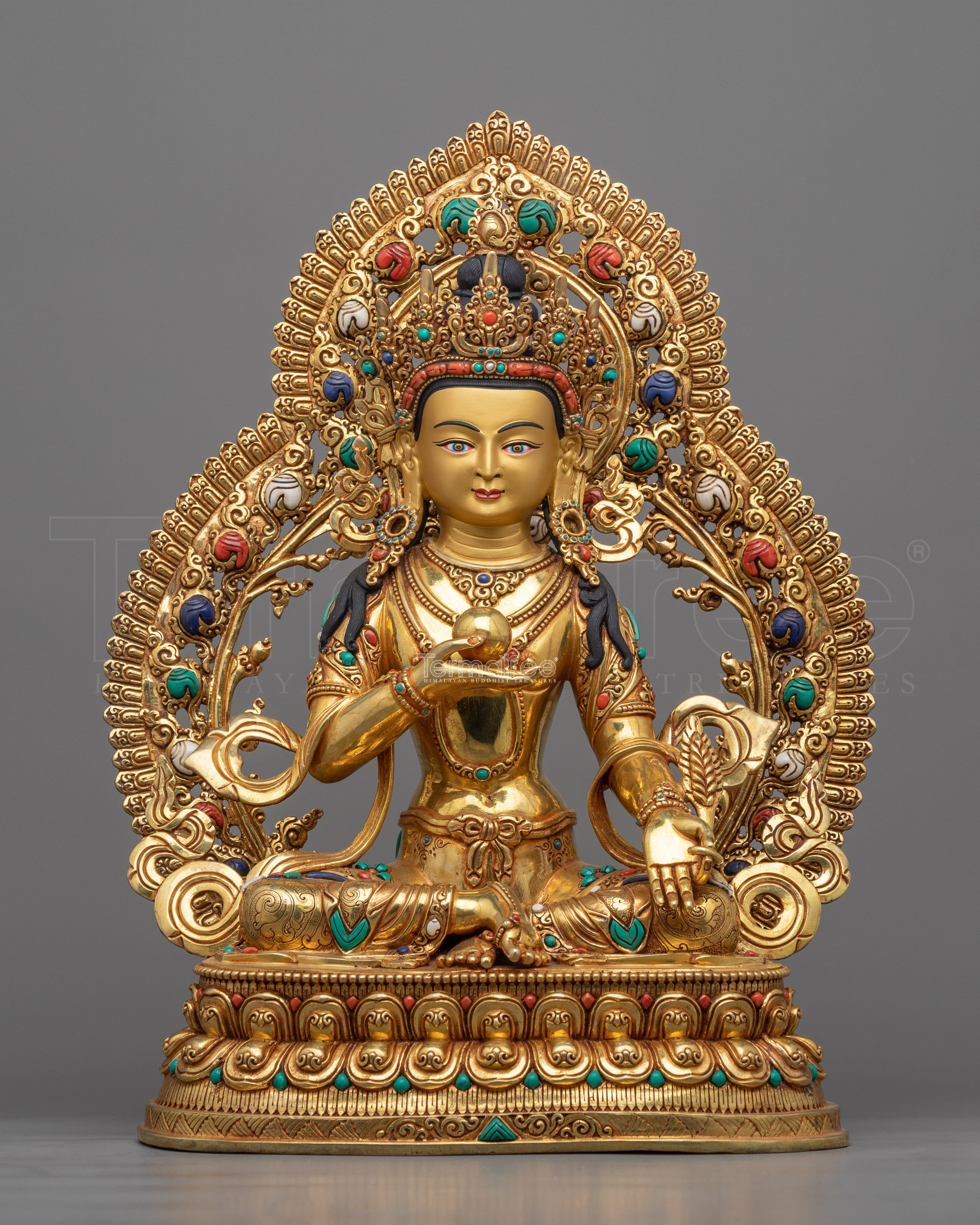 Kṣitigarbha Bodhisattva Statue | Himalayan Gold Gilded Art