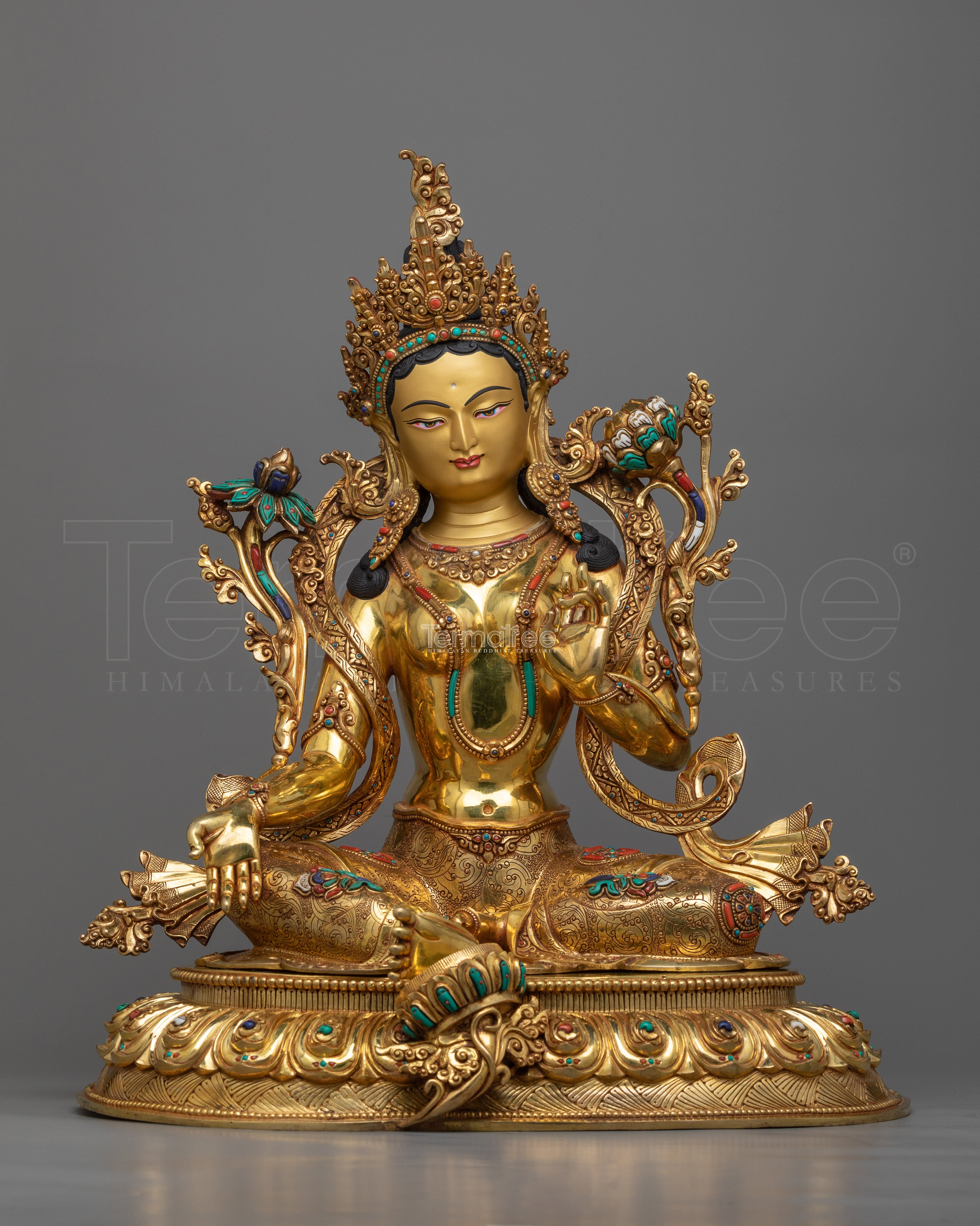 Green Tara Goddess Statue | Himalayan Hand Crafted Sculpture