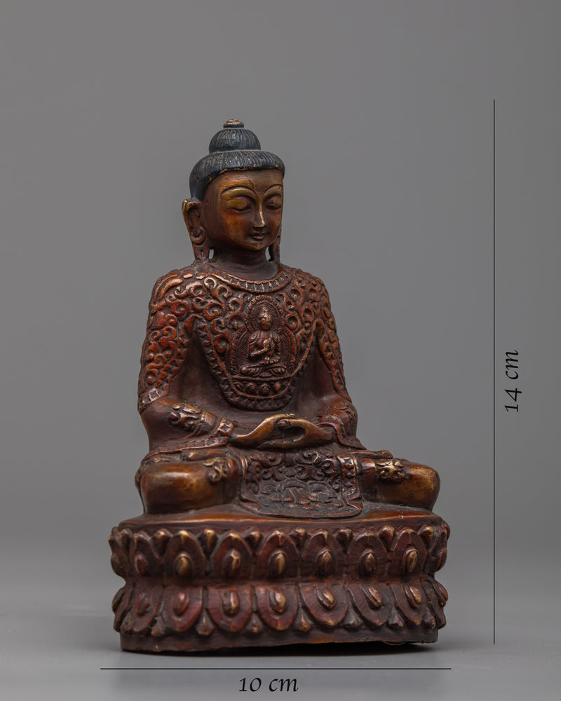 The Mini Amitabha Buddha | A Marvel of Oxidized Copper Craftsmanship