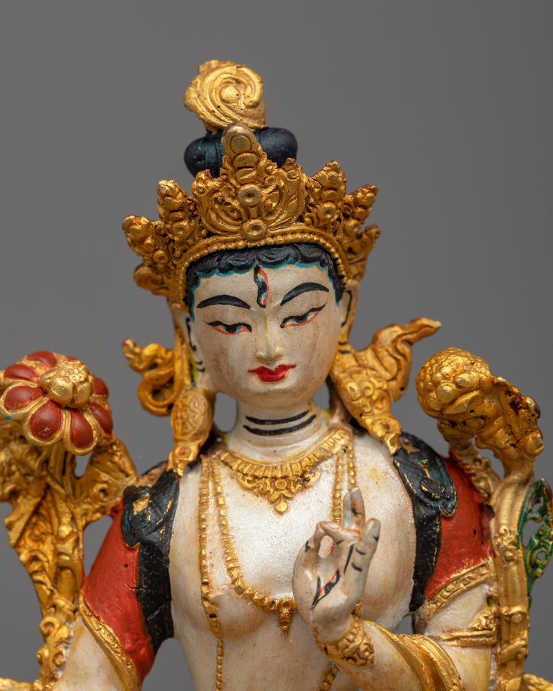 The Tiny White Tara Sculpture | An Exquisite Epitome of Compassion and Protection
