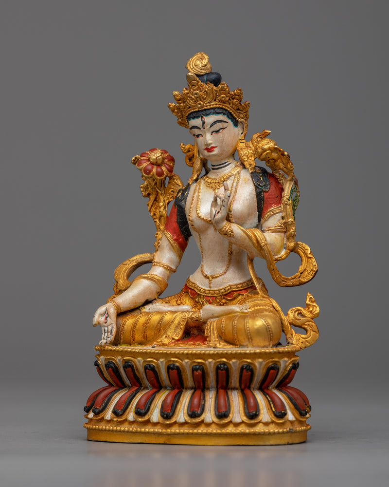 The Tiny White Tara Sculpture | An Exquisite Epitome of Compassion and Protection