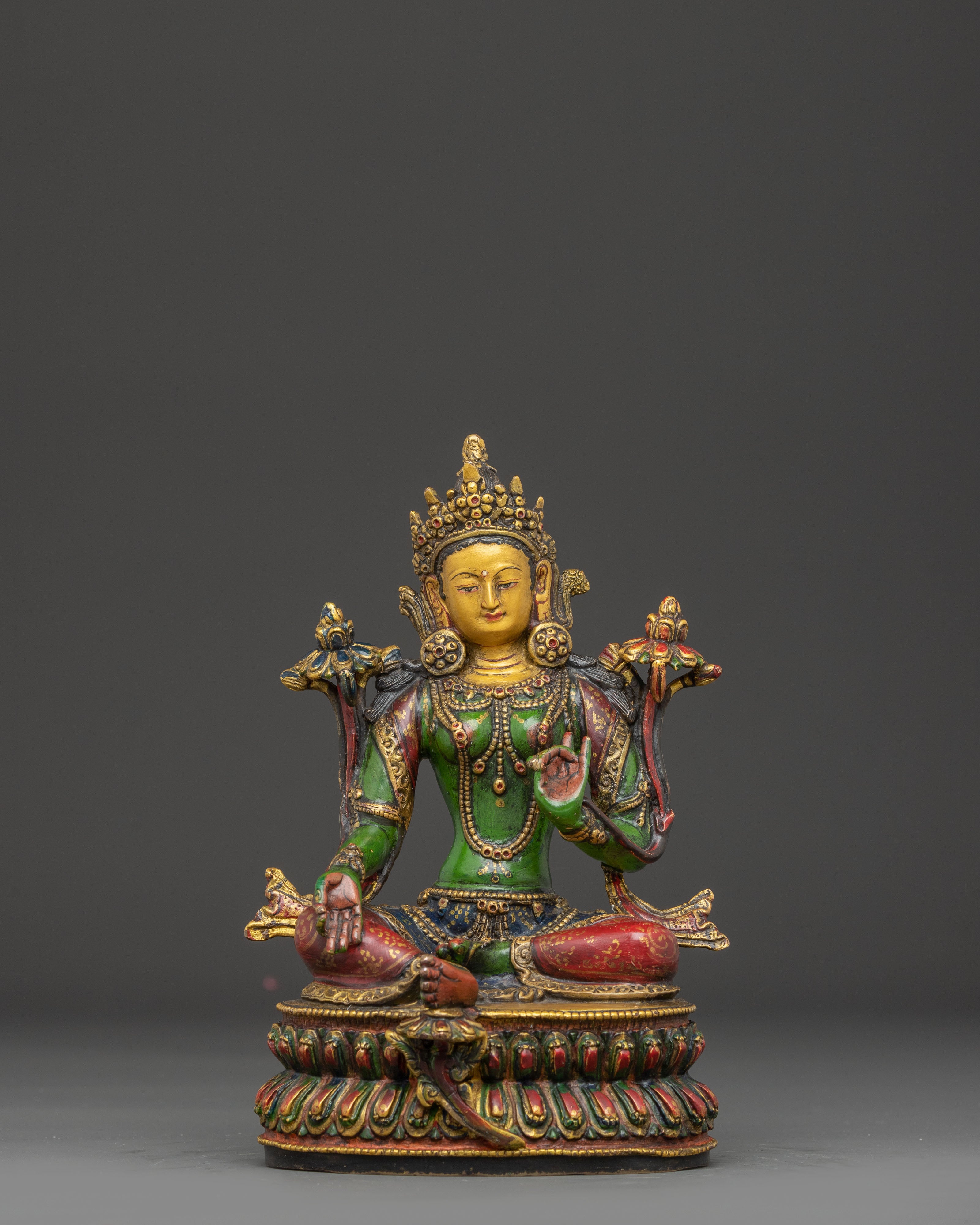 Handcrafted Nepalese Statue of Green Tara | Mother of Liberation