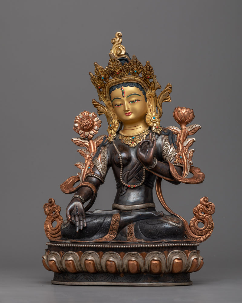 White Tara Buddhist Goddess | Embrace Compassion and Longevity with this Exquisite Tibetan Buddhist Statue