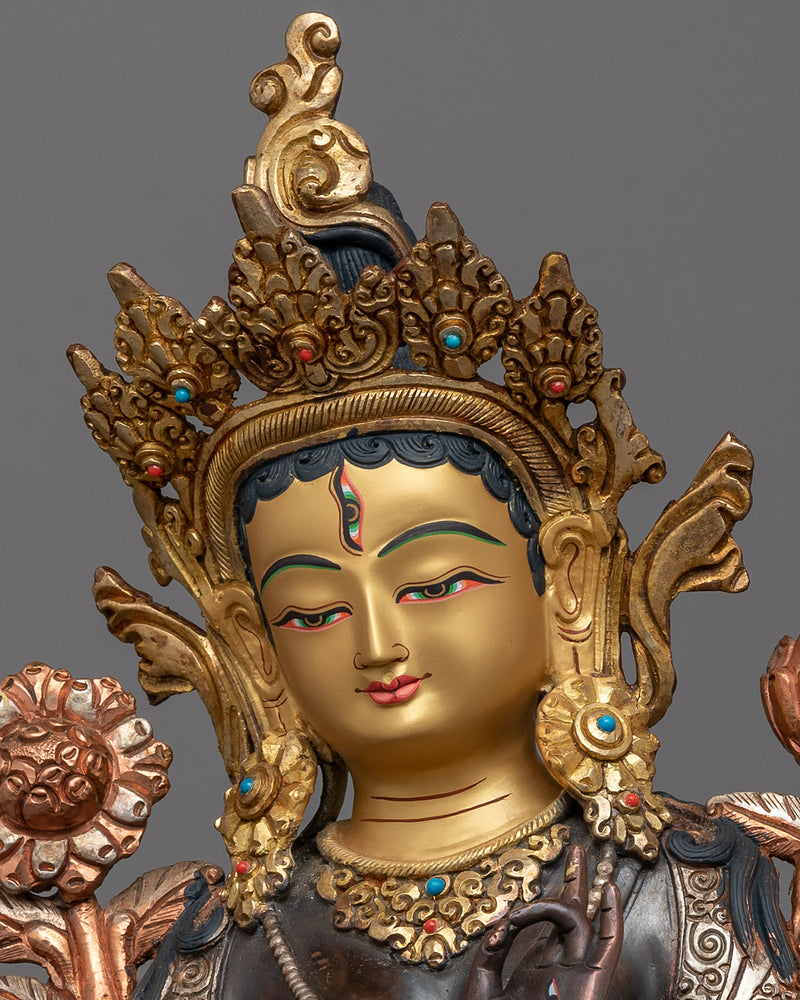 White Tara Buddhist Goddess | Embrace Compassion and Longevity with this Exquisite Tibetan Buddhist Statue