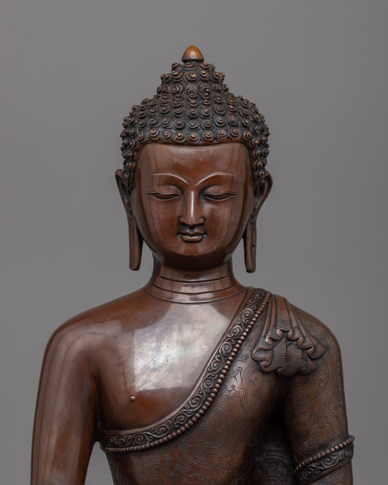 Shakyamuni The Great Buddha Statue | The Enlightened One in a Timeless Oxidized Copper Statue