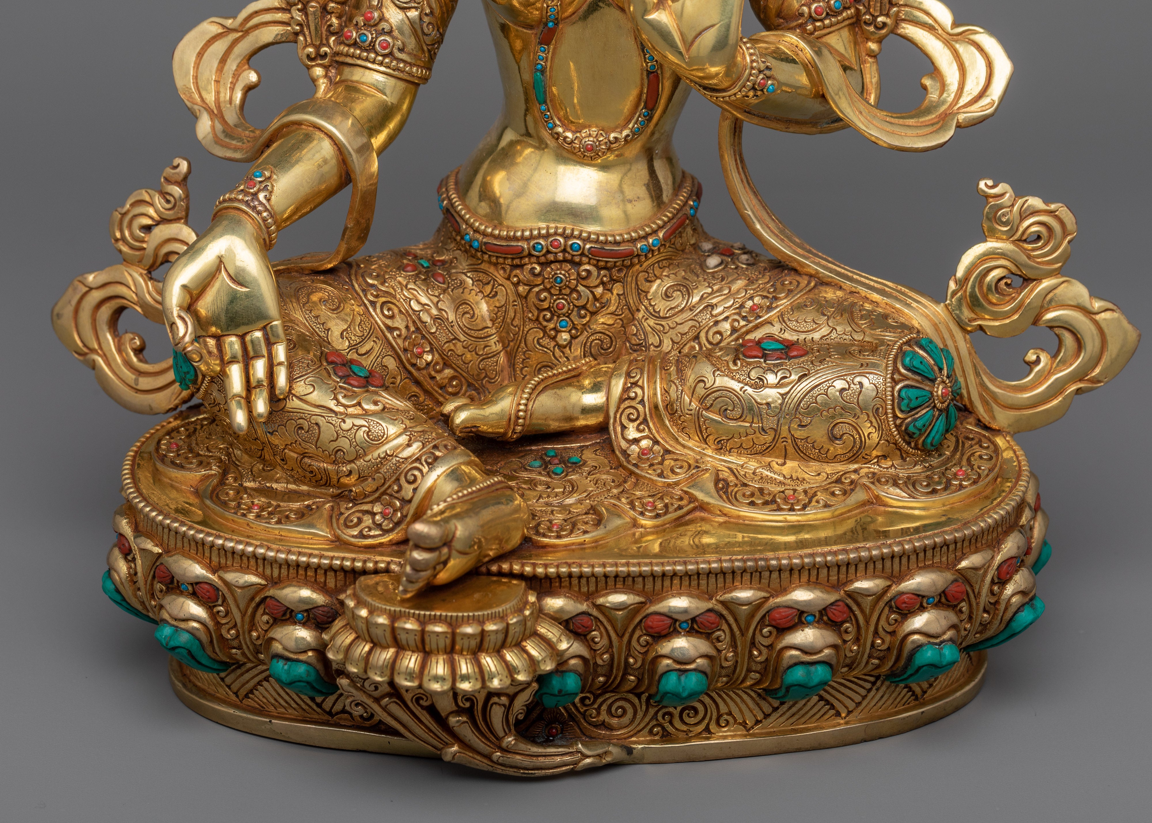 Green Tara Story | The Swift Saviouress in a Beautifully Crafted Gold Gilded Statue