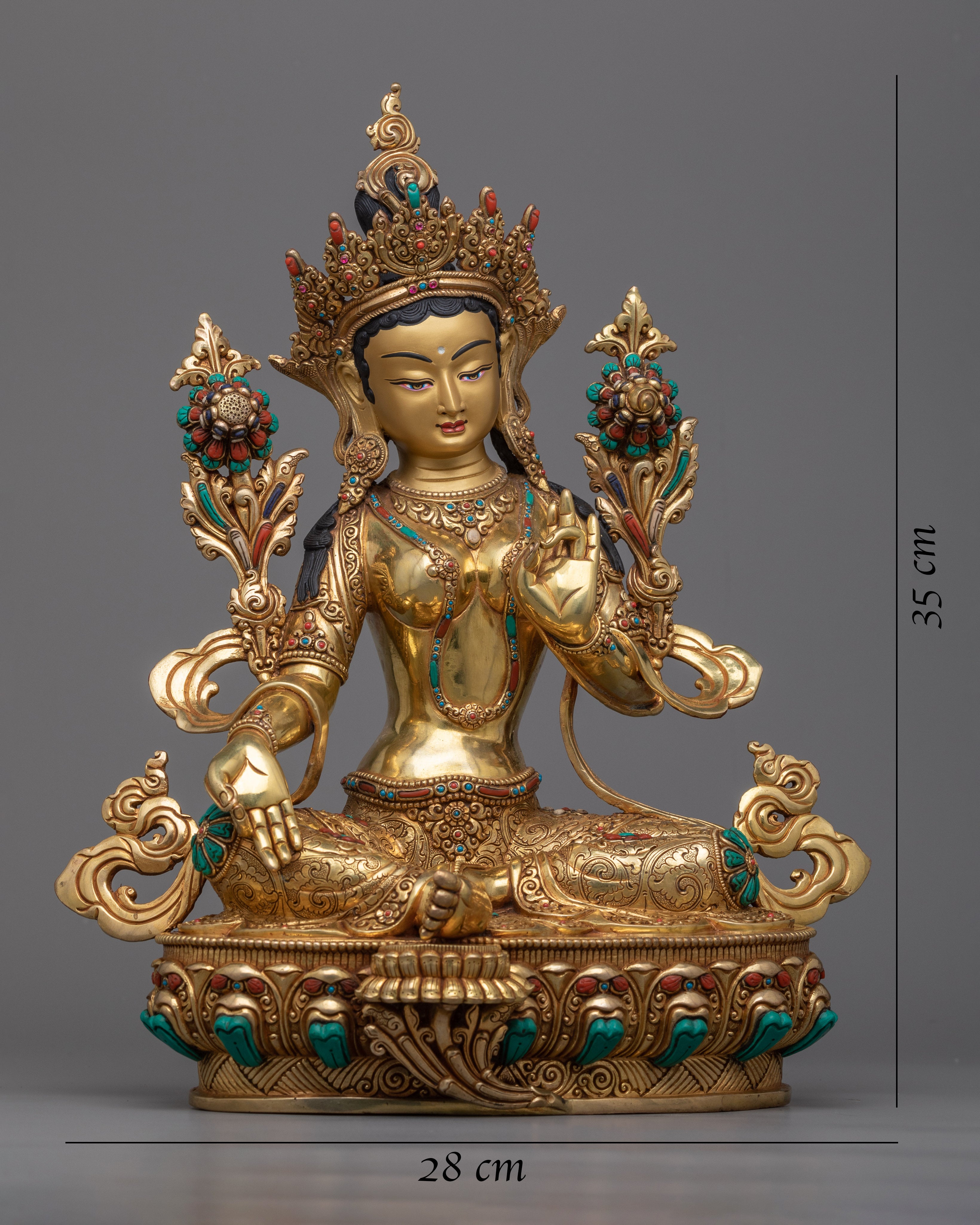 Green Tara Story | The Swift Saviouress in a Beautifully Crafted Gold Gilded Statue