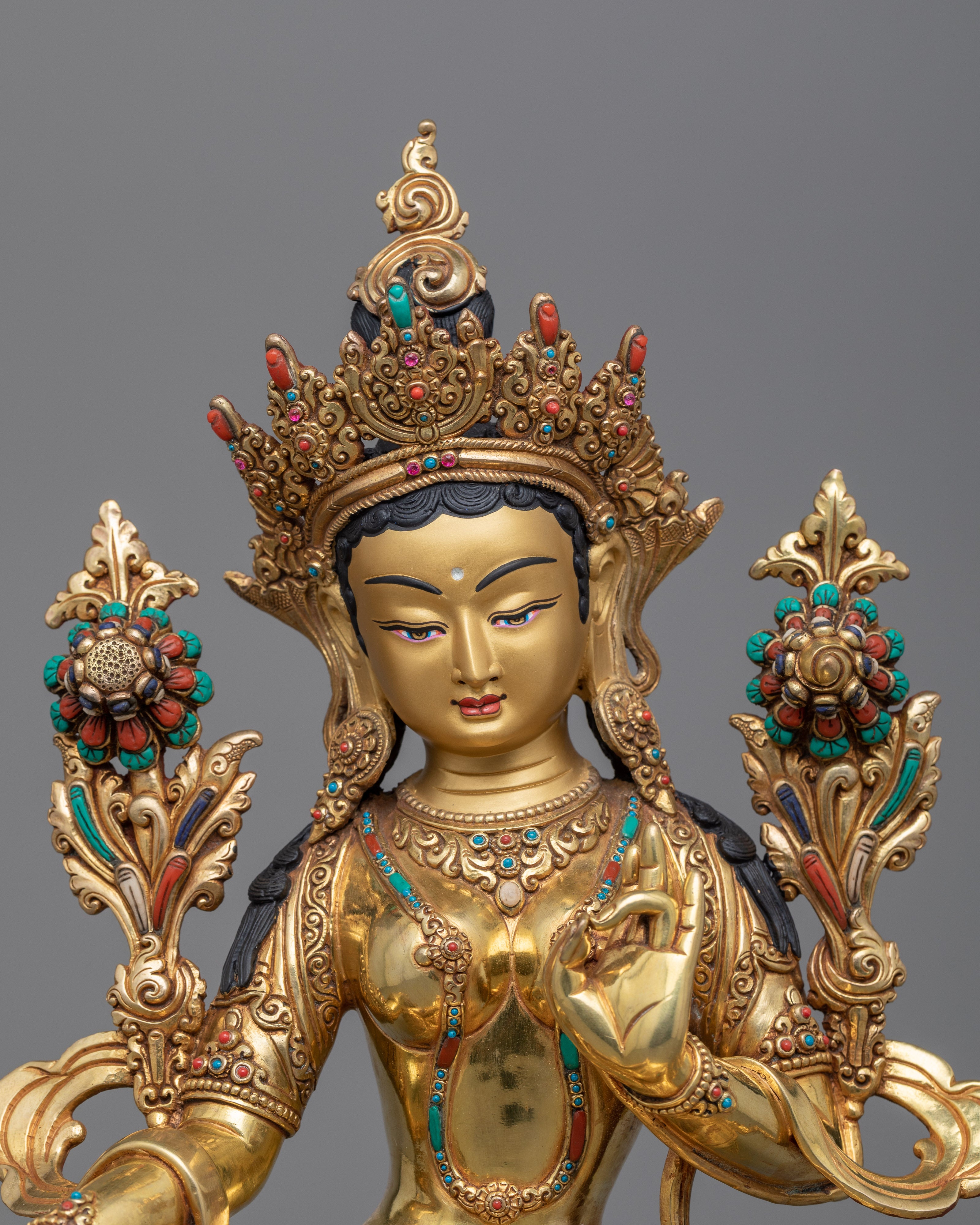 Green Tara Story | The Swift Saviouress in a Beautifully Crafted Gold Gilded Statue
