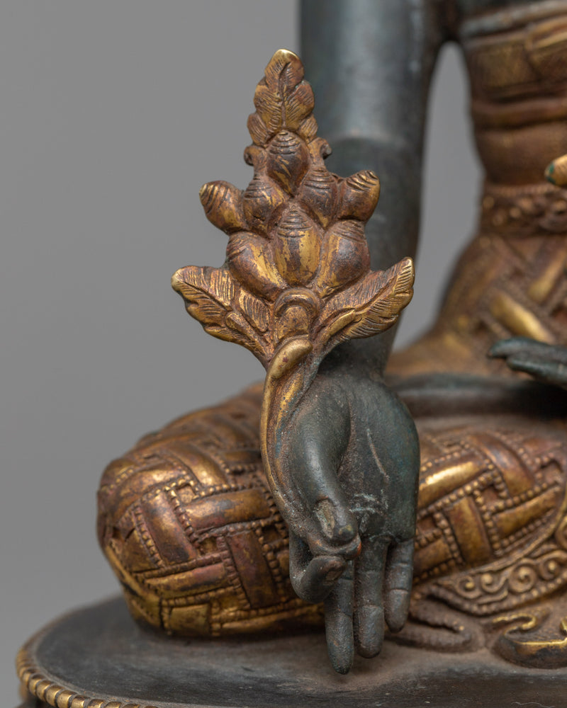 Medicine Buddha Antique Finish Statue | Traditionally Sculpted in Himalayan Art of Nepal