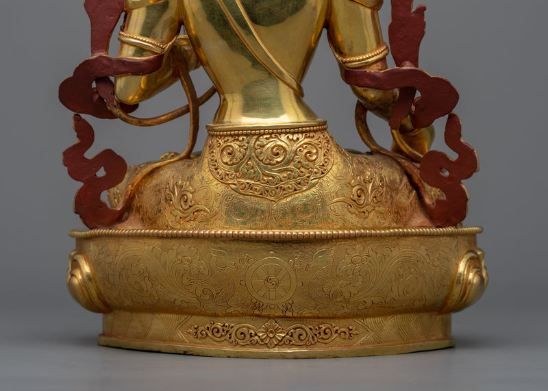 Graceful 14.9" White Tara Goddess Statue | Embodying the Essence of Compassion