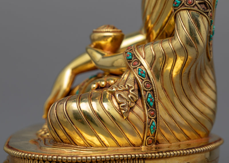 Majestic 16.1" Buddha Statue Tibetan | A Testament to Tibetan Buddhist Artistry