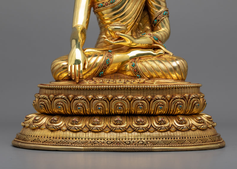 Majestic 16.1" Buddha Statue Tibetan | A Testament to Tibetan Buddhist Artistry