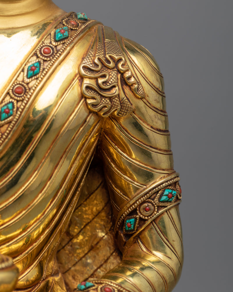 Majestic 16.1" Buddha Statue Tibetan | A Testament to Tibetan Buddhist Artistry