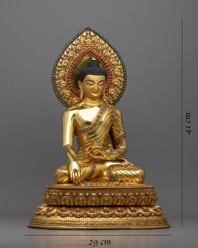 Majestic 16.1" Buddha Statue Tibetan | A Testament to Tibetan Buddhist Artistry