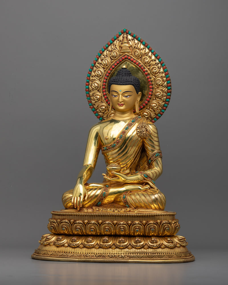 Majestic 16.1" Buddha Statue Tibetan | A Testament to Tibetan Buddhist Artistry