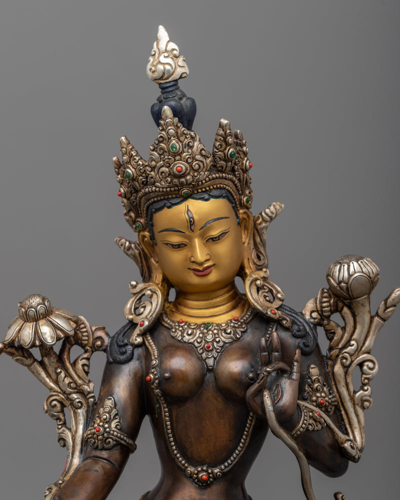 Elegant White Tara Small Statue | A Symbol of Longevity and Healing Energy