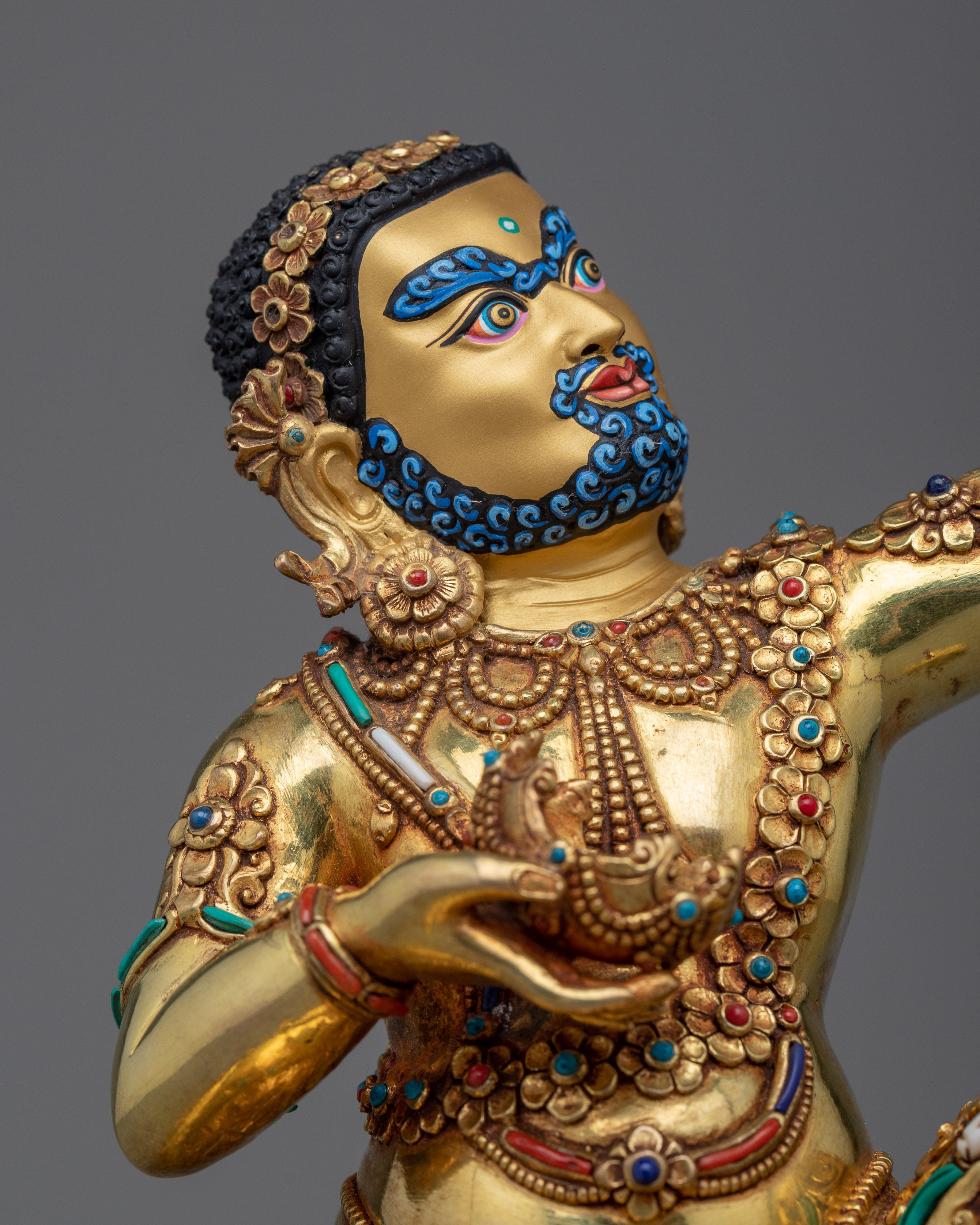 Virupa High Quality Gold Statue | Mahasiddha, The Lord of All Yogis