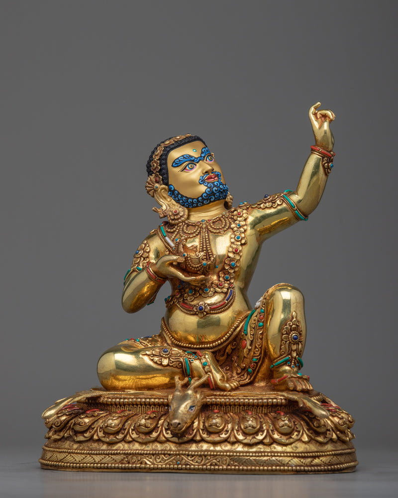 Virupa High Quality Gold Statue | Mahasiddha, The Lord of All Yogis