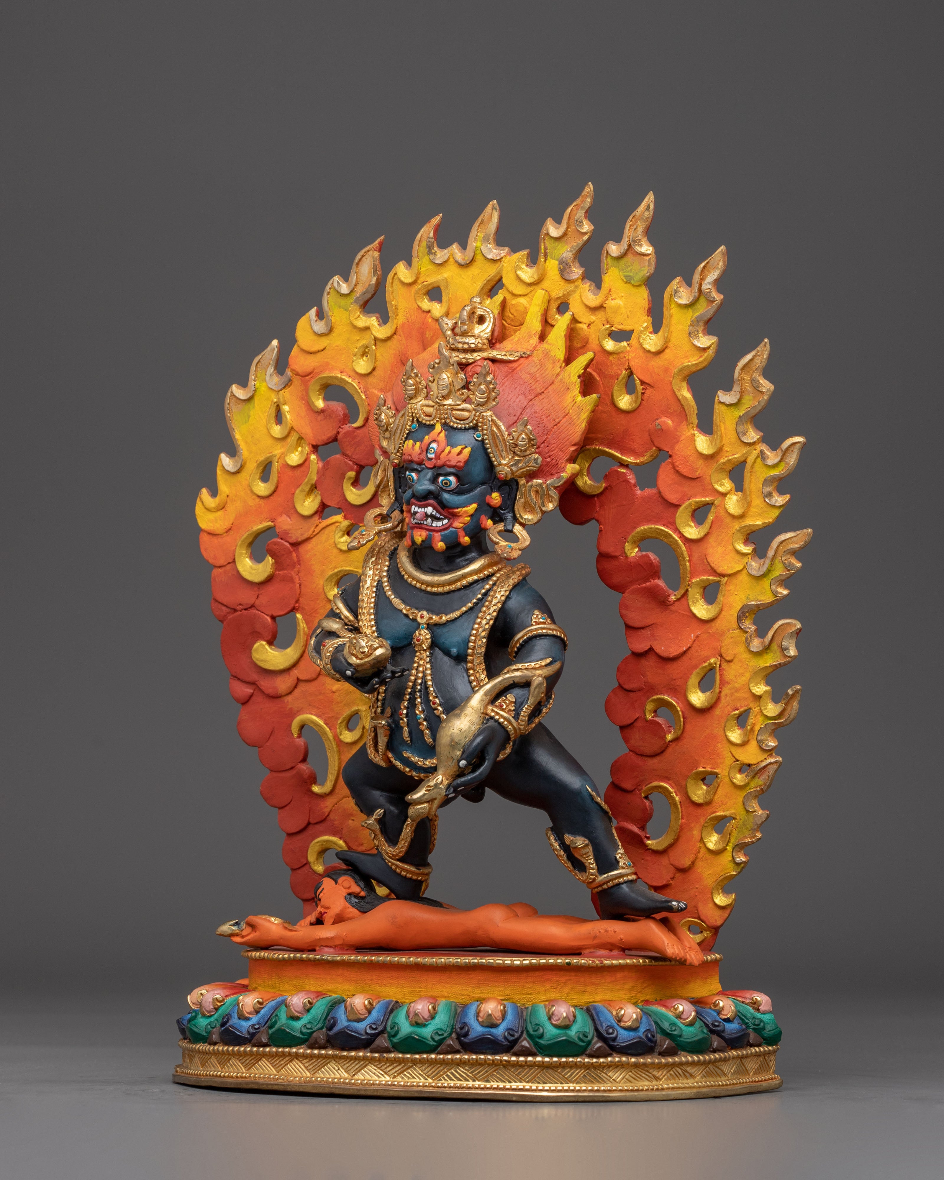 Statue of Wealth Icon Black Dzambhala | Guardian of Abundance