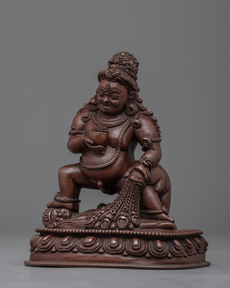 Striking Nepali Statue Craft 6.4" Black Dzambhala | Spiritual and Aesthetic Enrichment