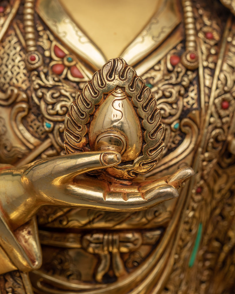 Our Guru Orgyen Norla Buddhist Statue | Himalayan Gold Gilded Art