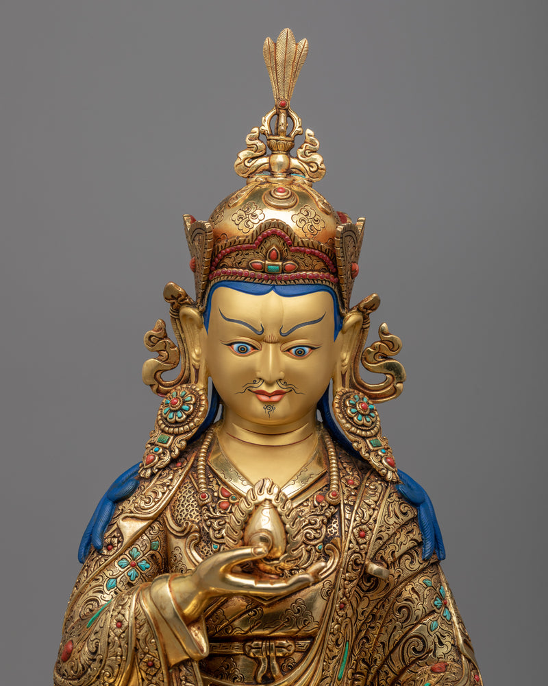 Our Guru Orgyen Norla Buddhist Statue | Himalayan Gold Gilded Art